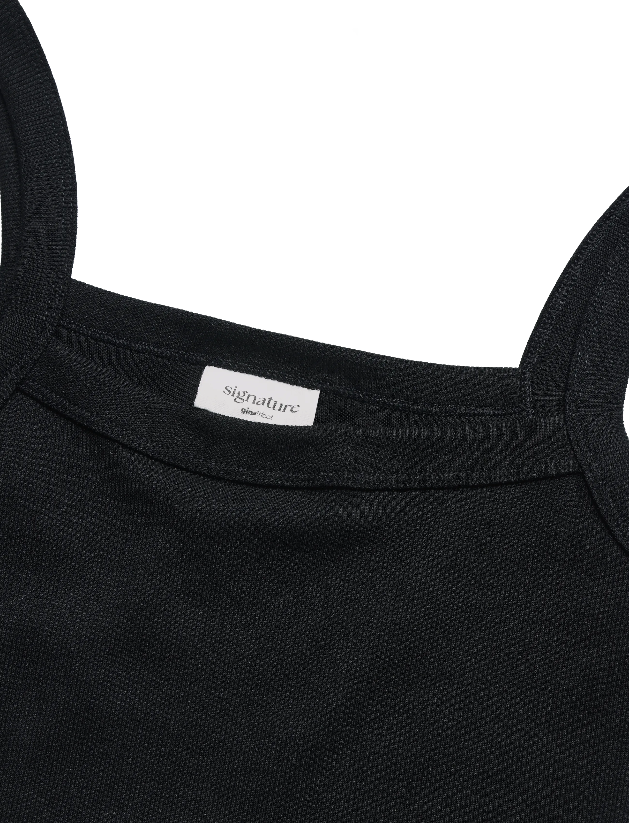 Gina Tricot - Tight fit rib singlet - tanktops - black (9000) - 2