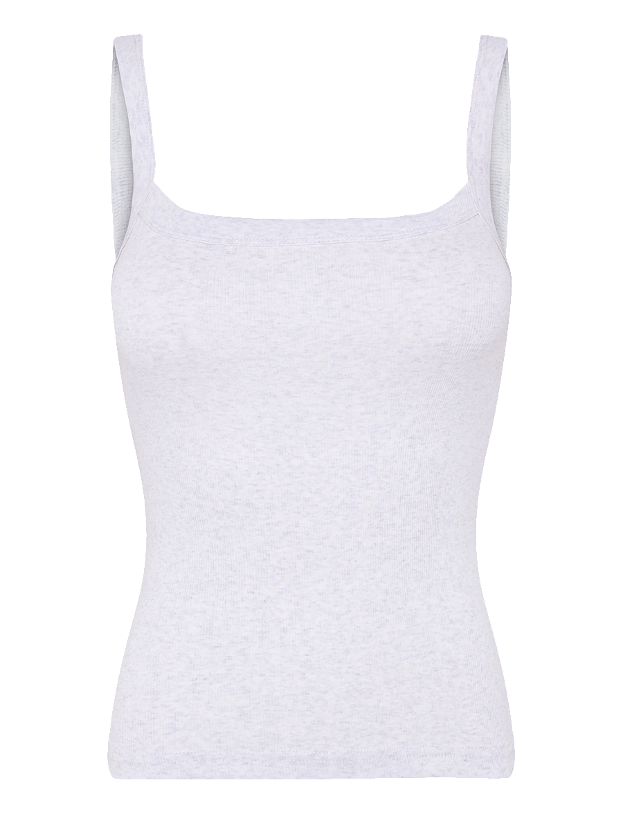 Gina Tricot - Tight fit rib singlet - Ärmellose tops - grey melange (8181) - 1