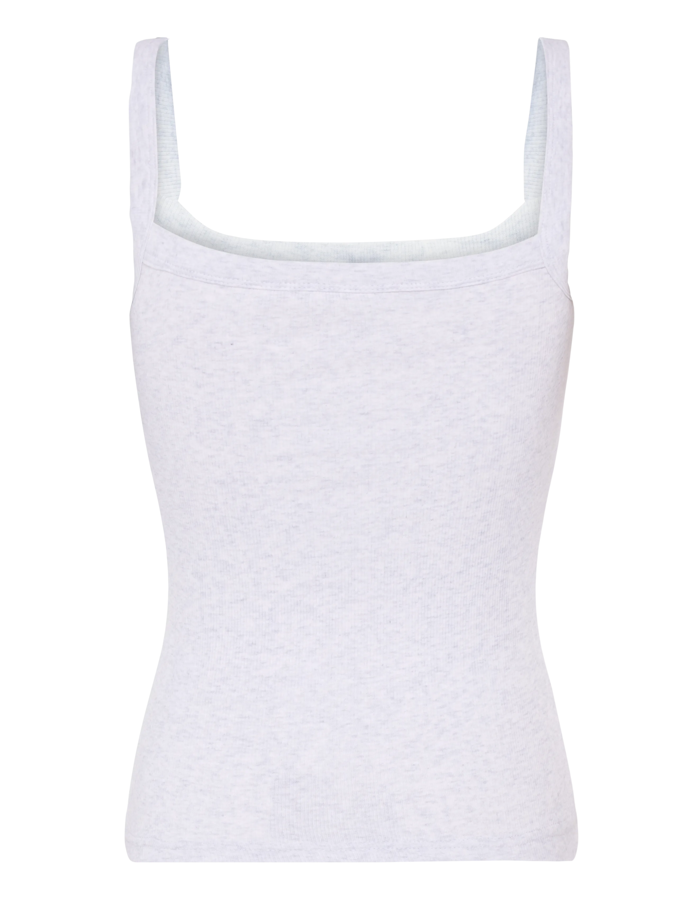 Gina Tricot - Tight fit rib singlet - sleeveless tops - grey melange (8181) - 1