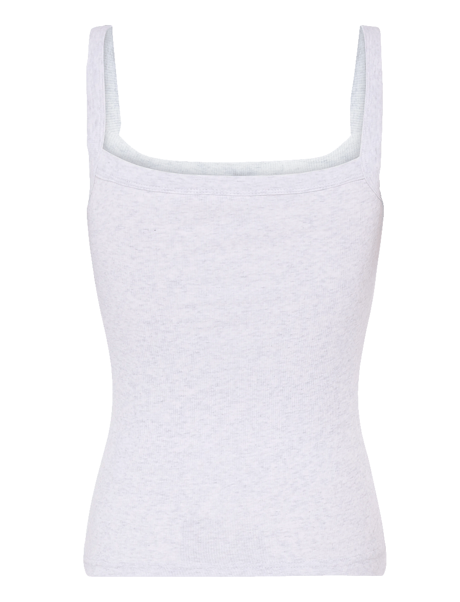 Gina Tricot - Tight fit rib singlet - Ärmellose tops - grey melange (8181) - 2