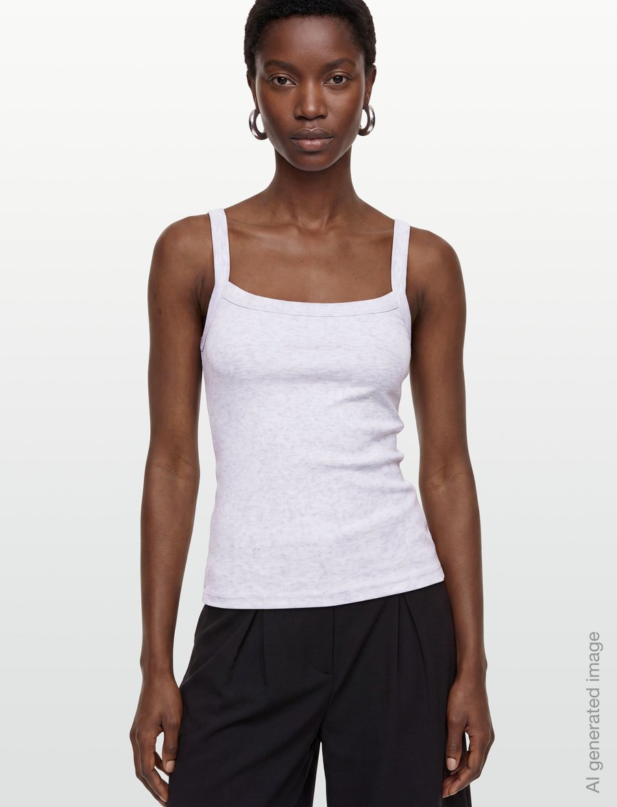 Gina Tricot - Tight fit rib singlet - Ärmellose tops - grey melange (8181) - 3