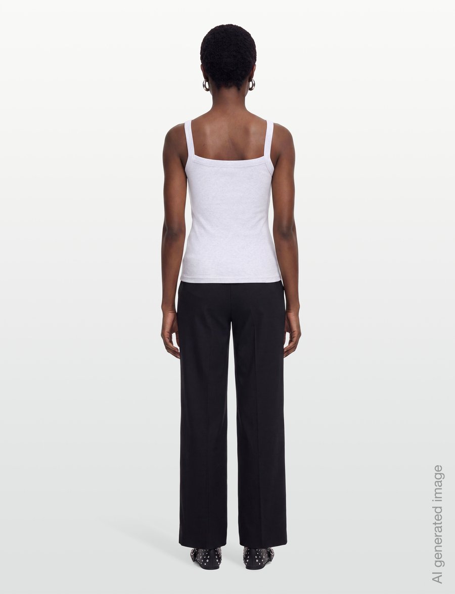 Gina Tricot - Tight fit rib singlet - Ärmellose tops - grey melange (8181) - 4