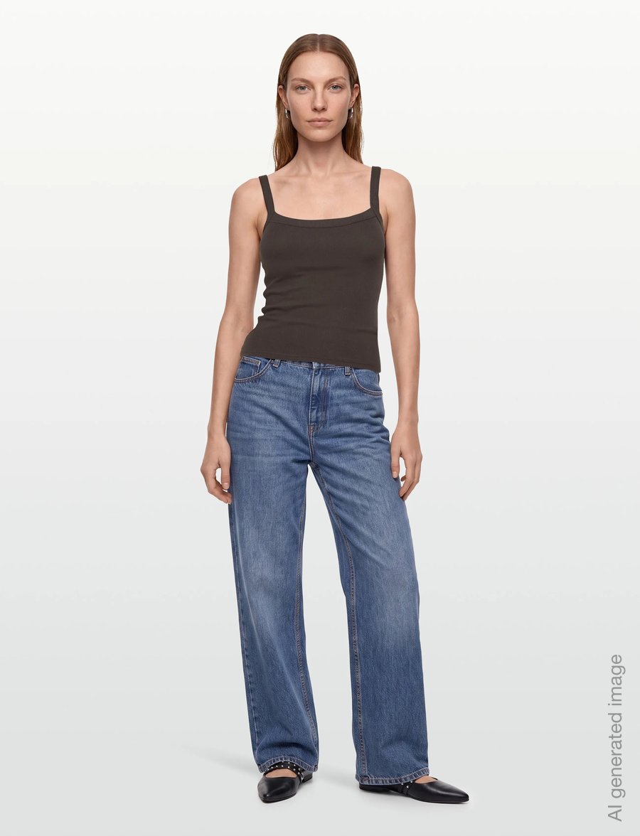 Gina Tricot - Tight fit rib singlet - Ärmellose tops - seal brown (7083) - 0