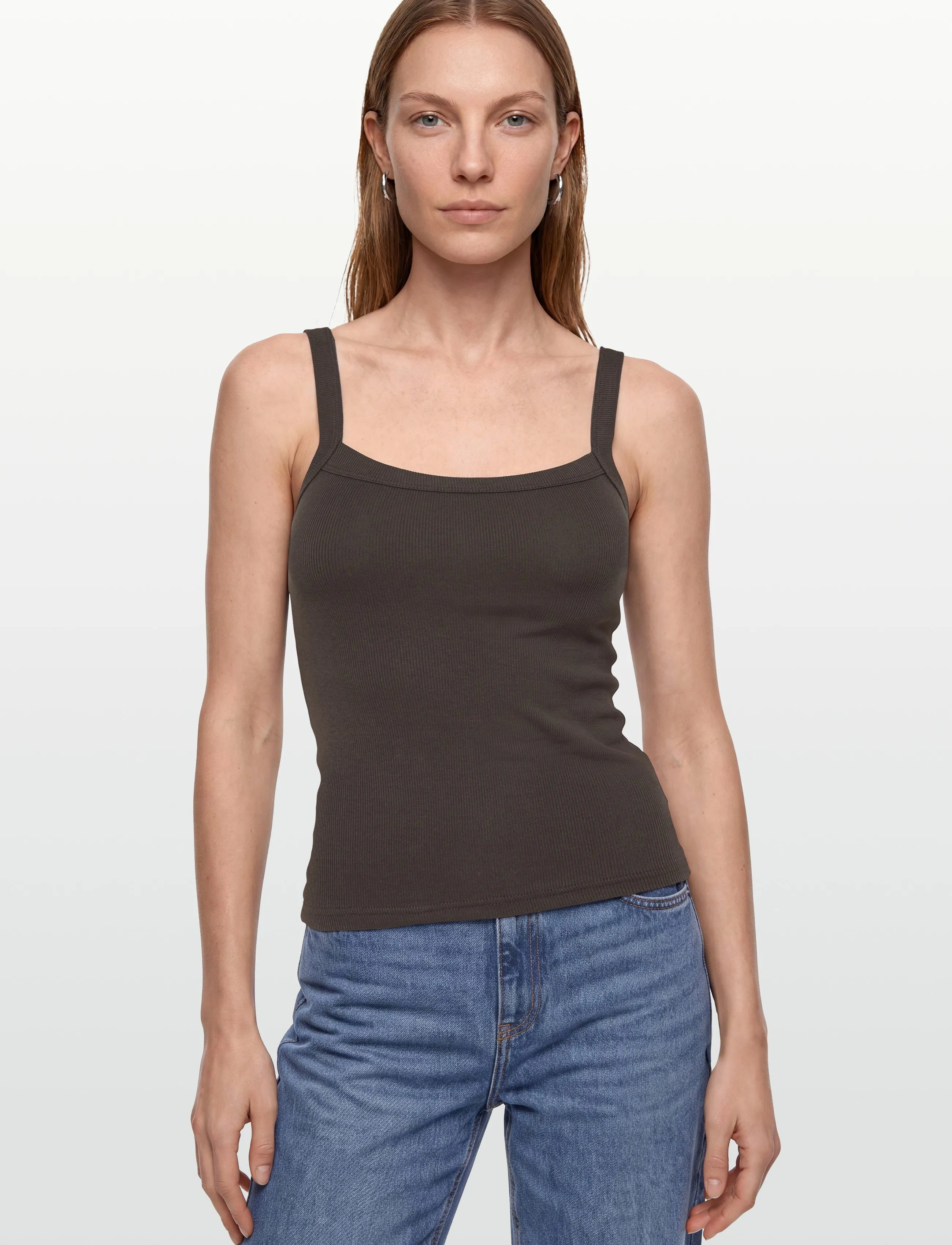 Gina Tricot - Tight fit rib singlet - Ärmellose tops - seal brown (7083) - 3