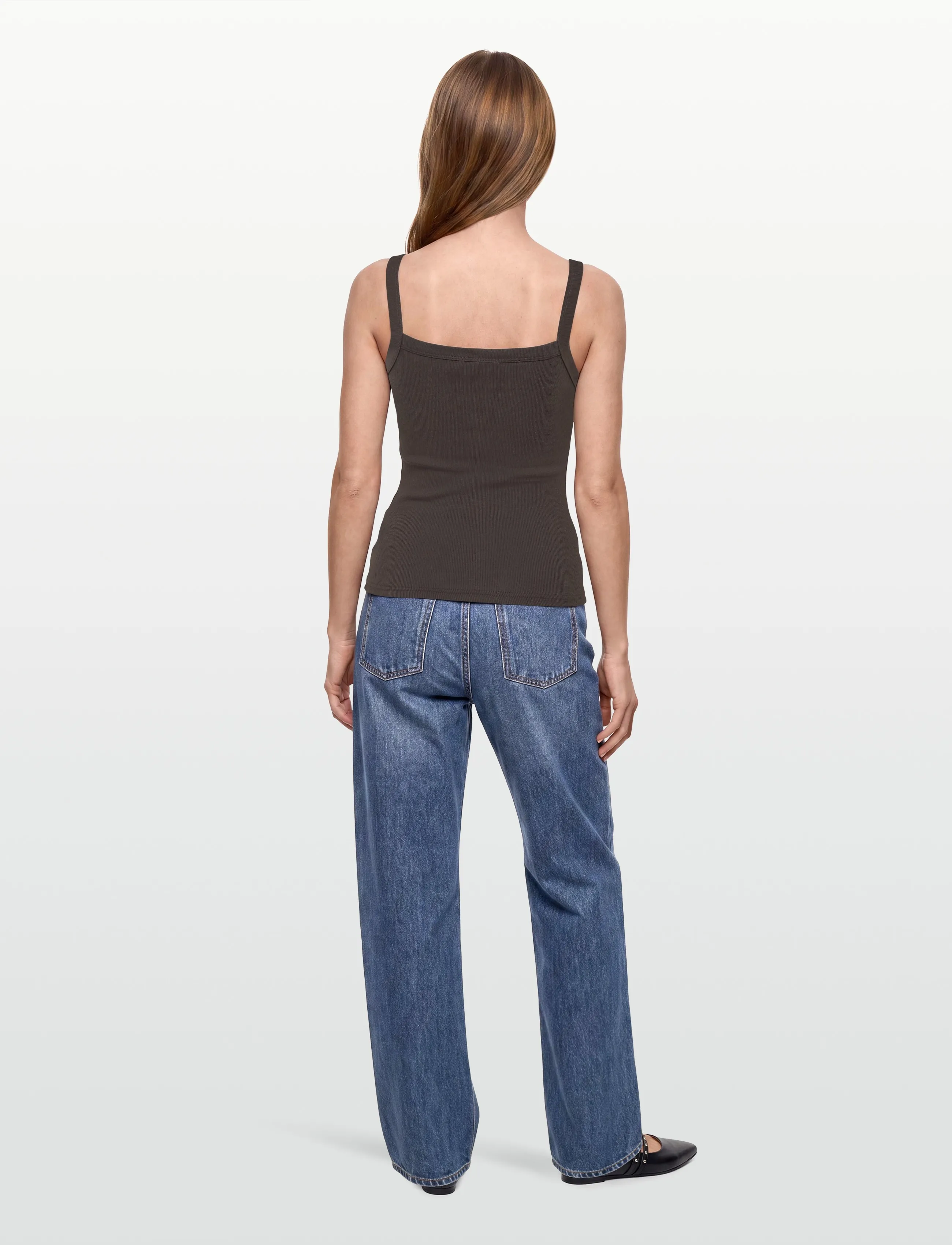 Gina Tricot - Tight fit rib singlet - Ärmellose tops - seal brown (7083) - 4