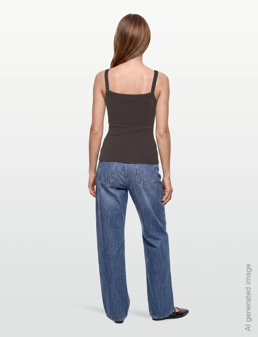 Gina Tricot - Tight fit rib singlet - Ärmellose tops - seal brown (7083) - 4