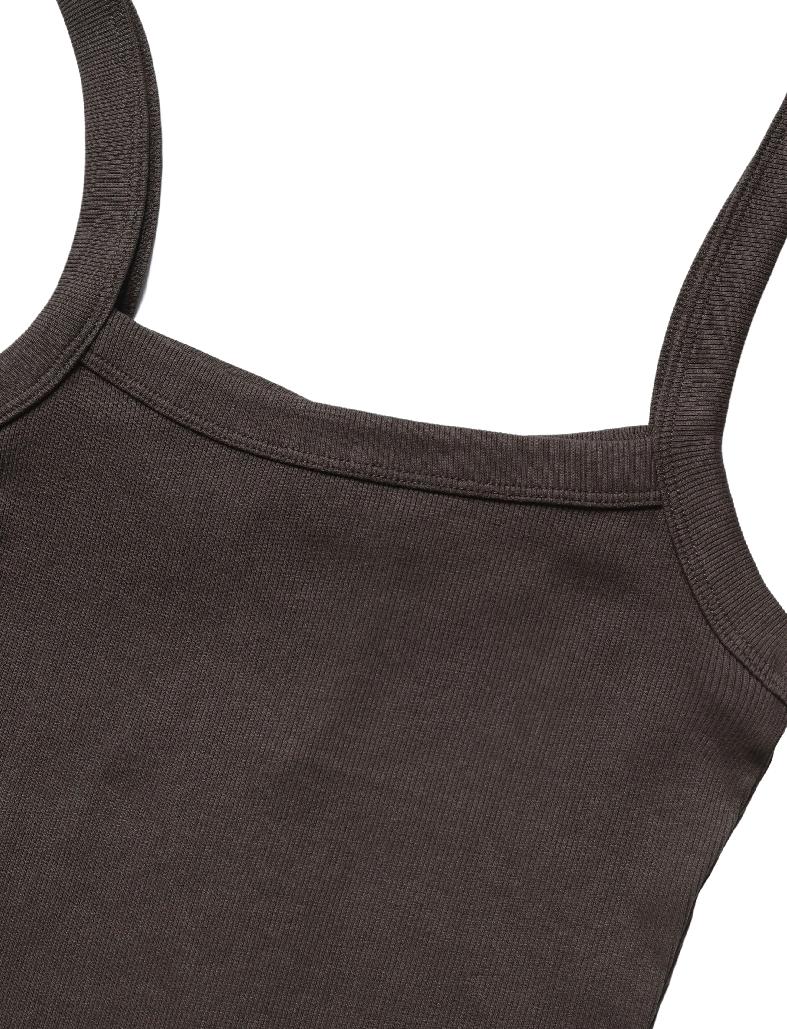 Gina Tricot - Tight fit rib singlet - linnen - seal brown (7083) - 2