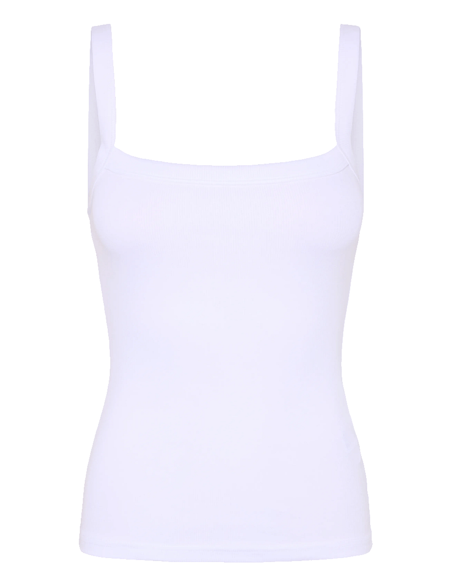 Gina Tricot - Tight fit rib singlet - sleeveless tops - white (1000) - 1