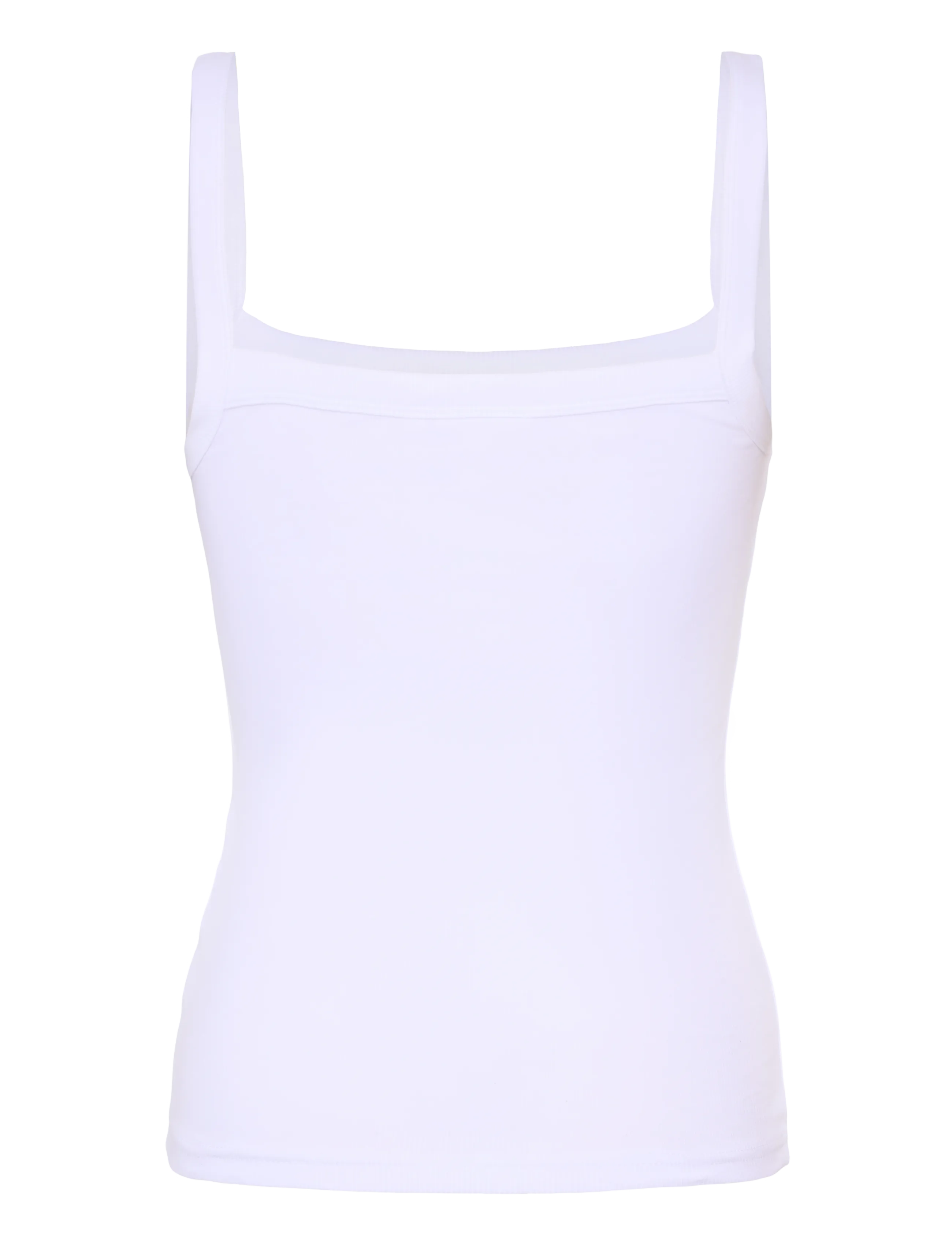 Gina Tricot - Tight fit rib singlet - sleeveless tops - white (1000) - 1