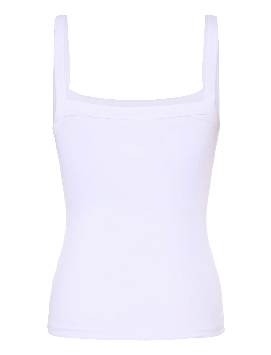 Gina Tricot - Tight fit rib singlet - sleeveless tops - white (1000) - 2