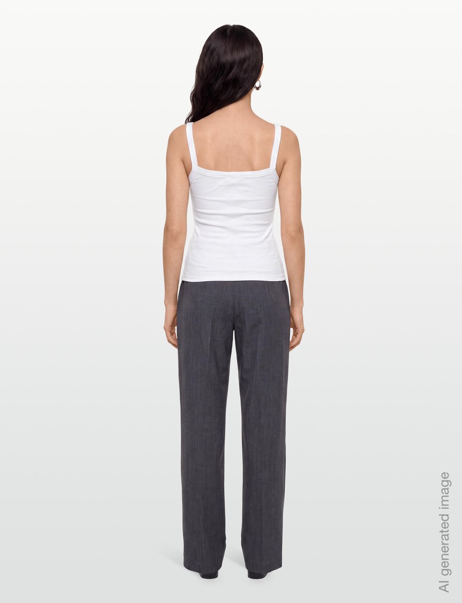 Gina Tricot - Tight fit rib singlet - sleeveless tops - white (1000) - 4