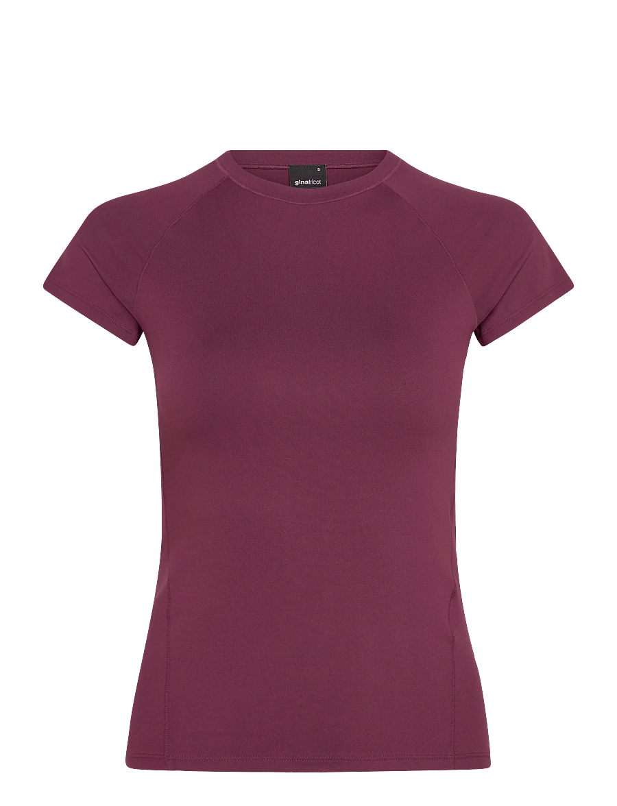 Gina Tricot - Soft yoga tee - alussärgid ja t-särgid - wine - 0