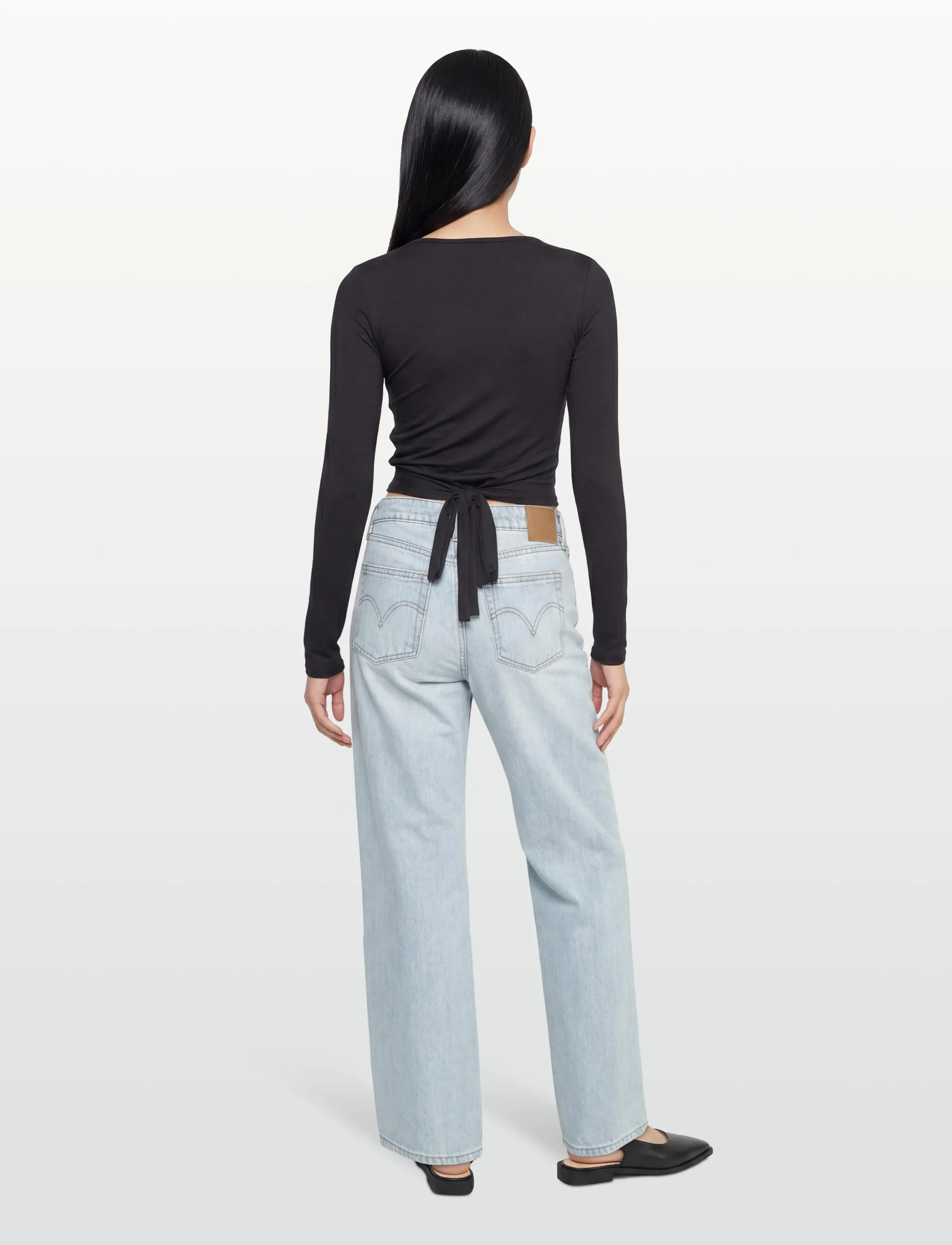 Gina Tricot - Soft wrap yoga cardigan - långärmade toppar - black (9000) - 4
