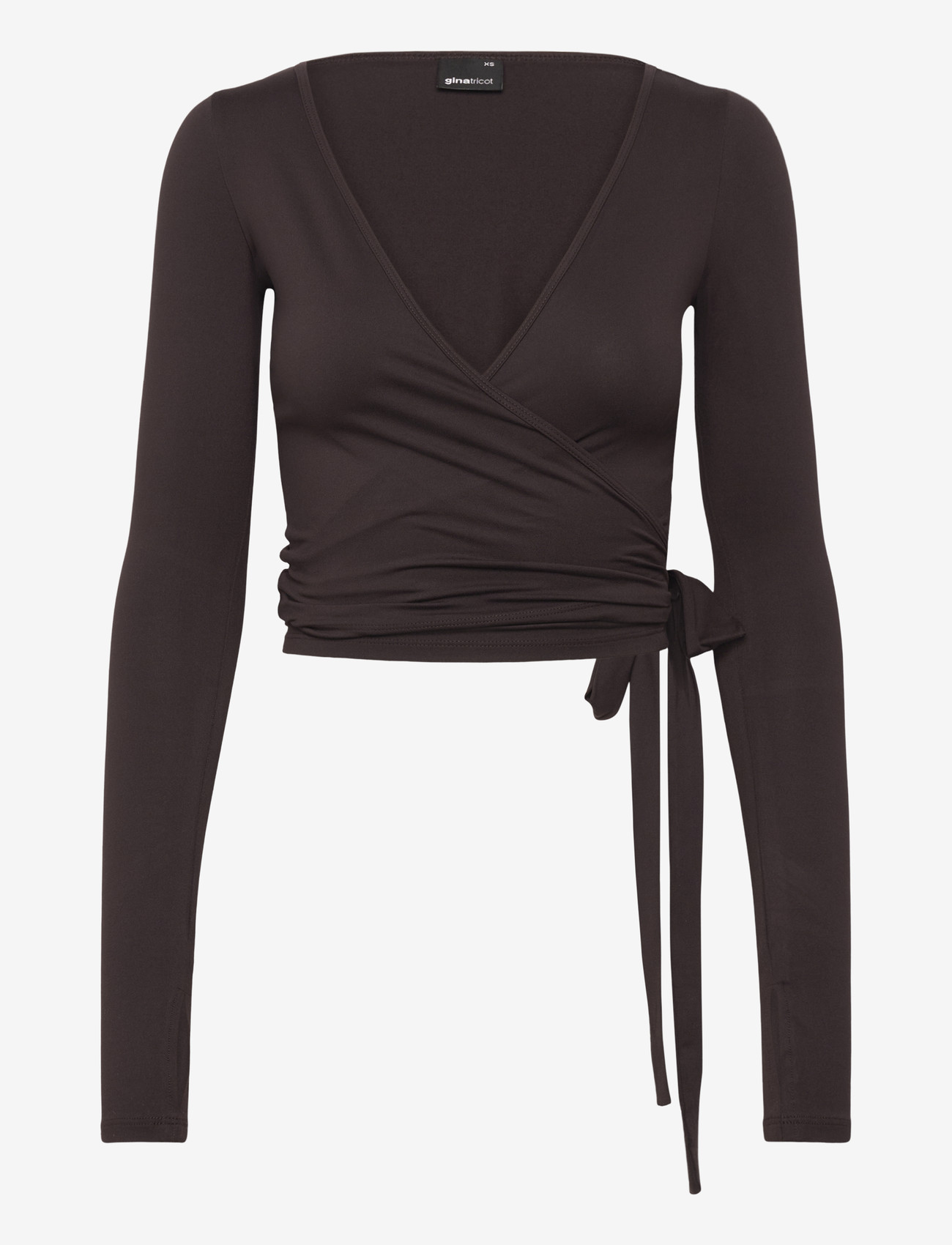 Gina Tricot - Soft wrap yoga cardigan - langærmede toppe - chocolate plum (4015) - 1