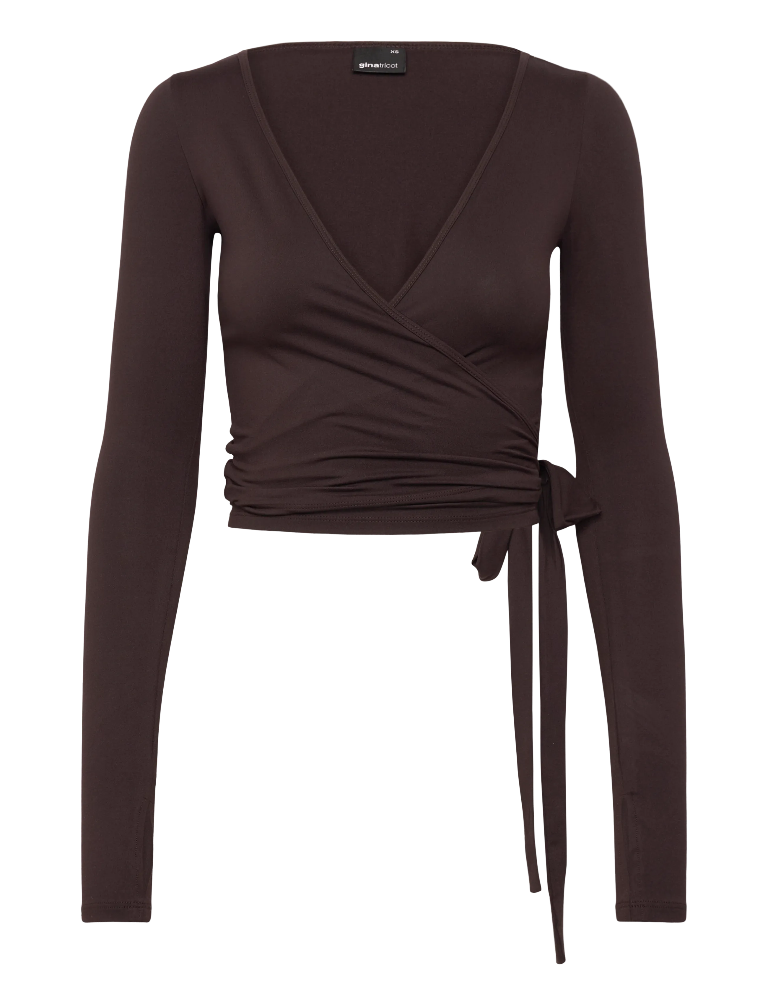 Gina Tricot Soft wrap yoga cardigan - T-shirts & Toppe - CHOCOLATE PLUM (4015) / brown