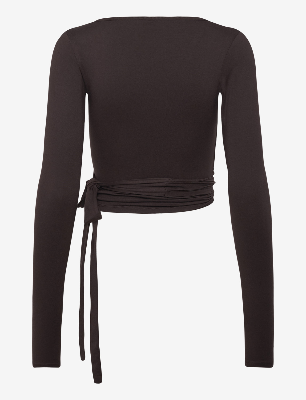 Gina Tricot - Soft wrap yoga cardigan - langærmede toppe - chocolate plum (4015) - 2