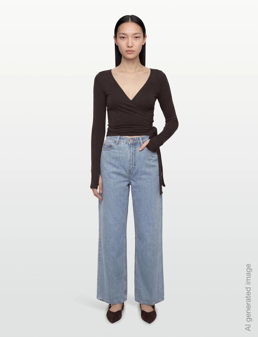 Gina Tricot - Soft wrap yoga cardigan - langärmlige tops - chocolate plum (4015) - 0