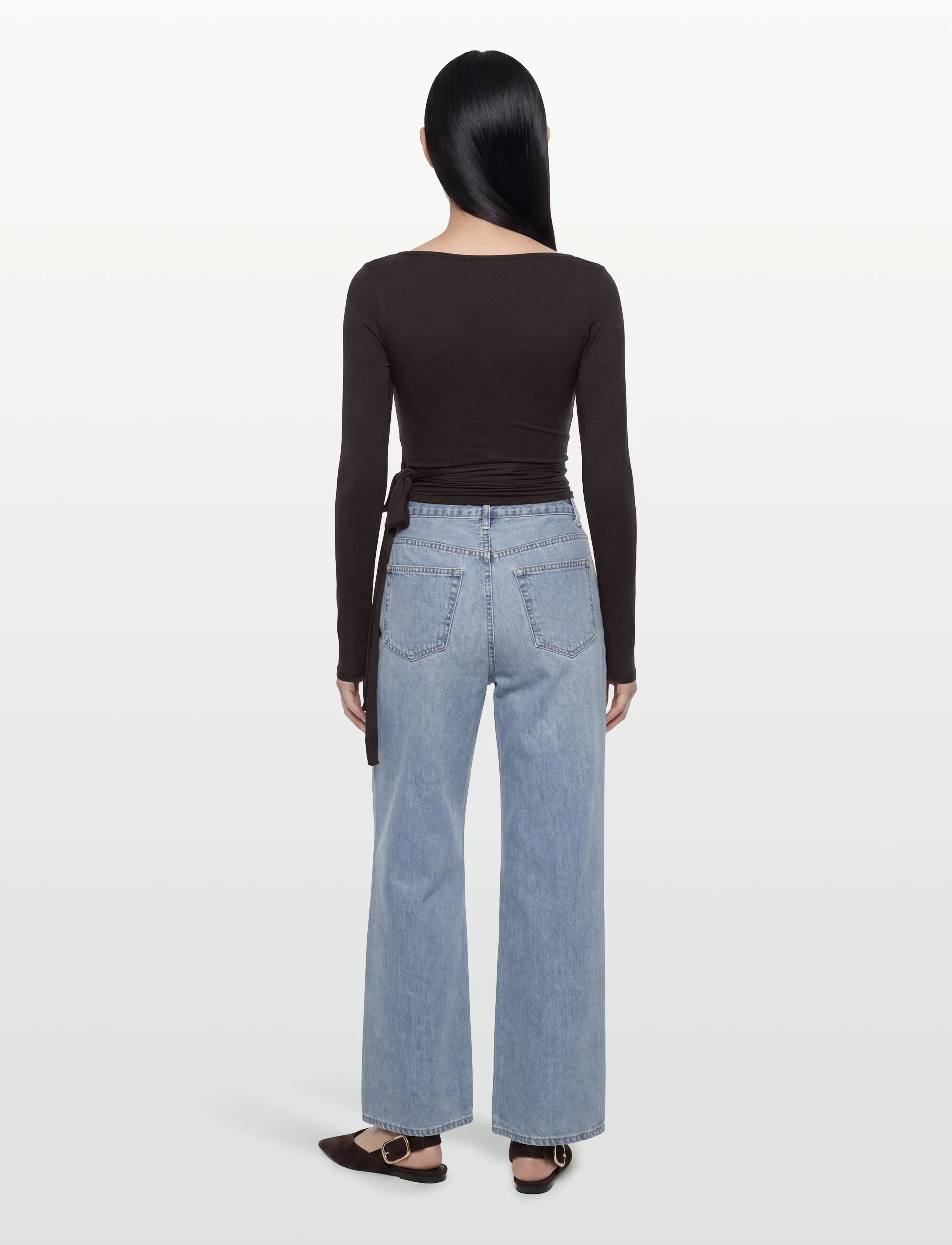 Gina Tricot - Soft wrap yoga cardigan - langærmede toppe - chocolate plum (4015) - 4