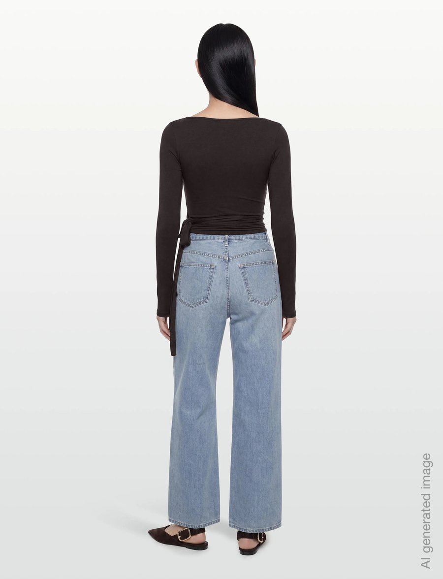 Gina Tricot - Soft wrap yoga cardigan - langärmlige tops - chocolate plum (4015) - 4