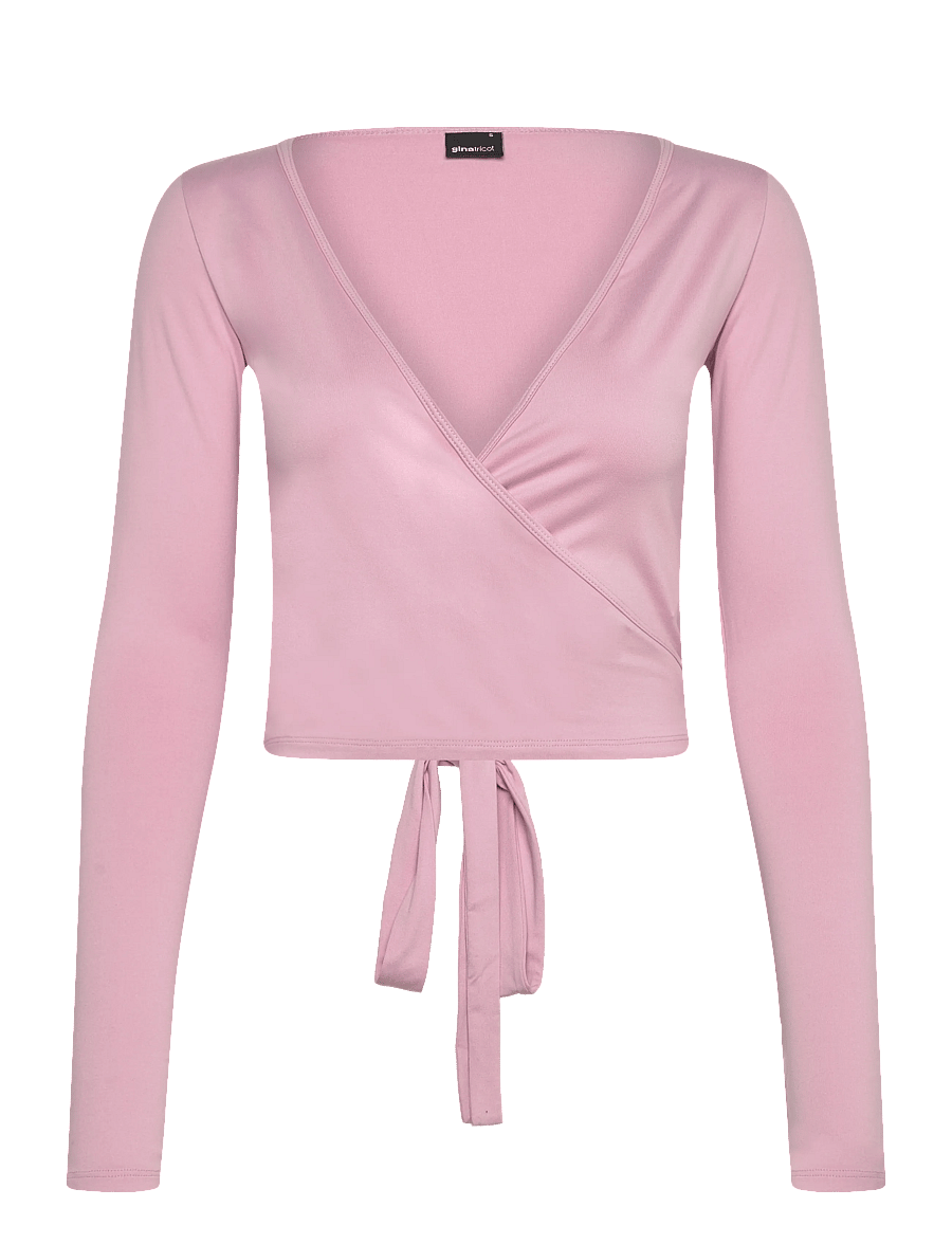 Gina Tricot - Soft wrap yoga cardigan - long-sleeved tops - dusty pink - 1