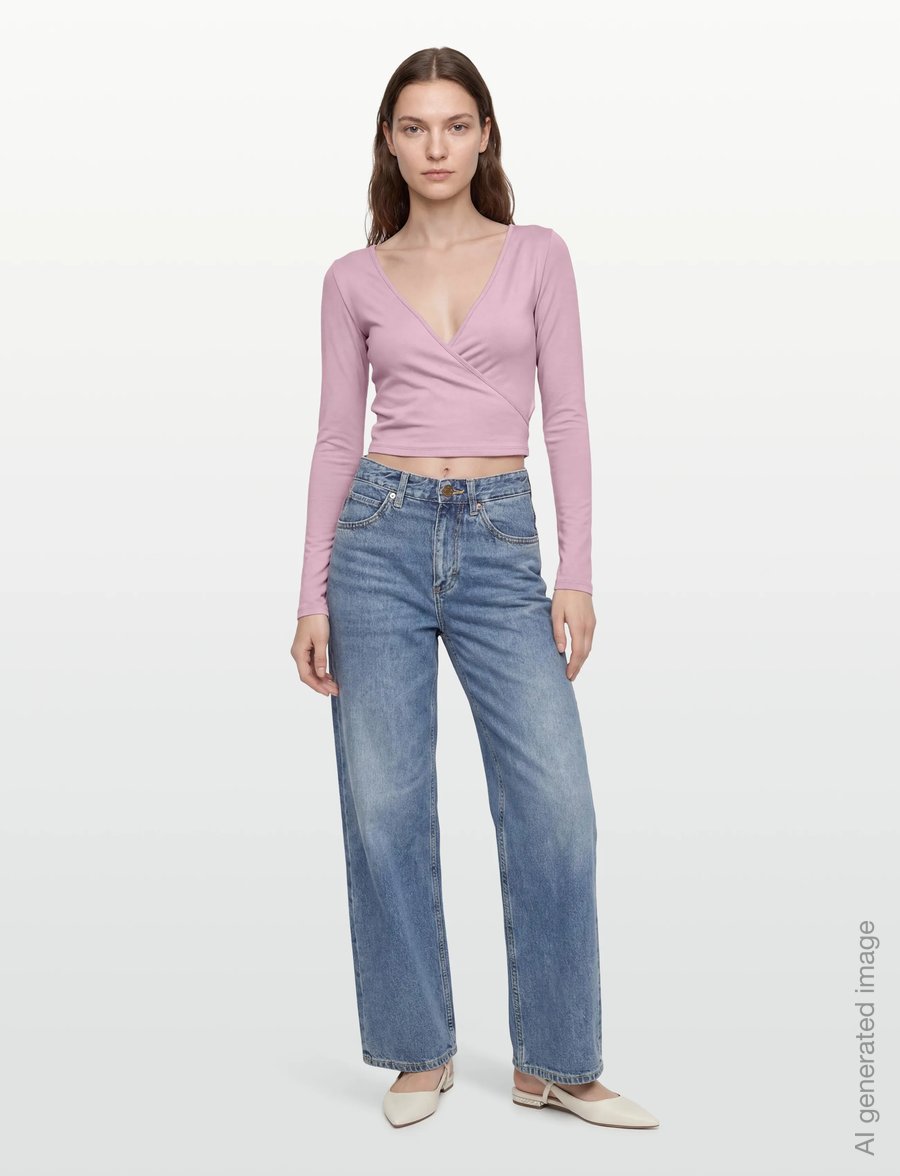 Gina Tricot - Soft wrap yoga cardigan - long-sleeved tops - dusty pink - 0