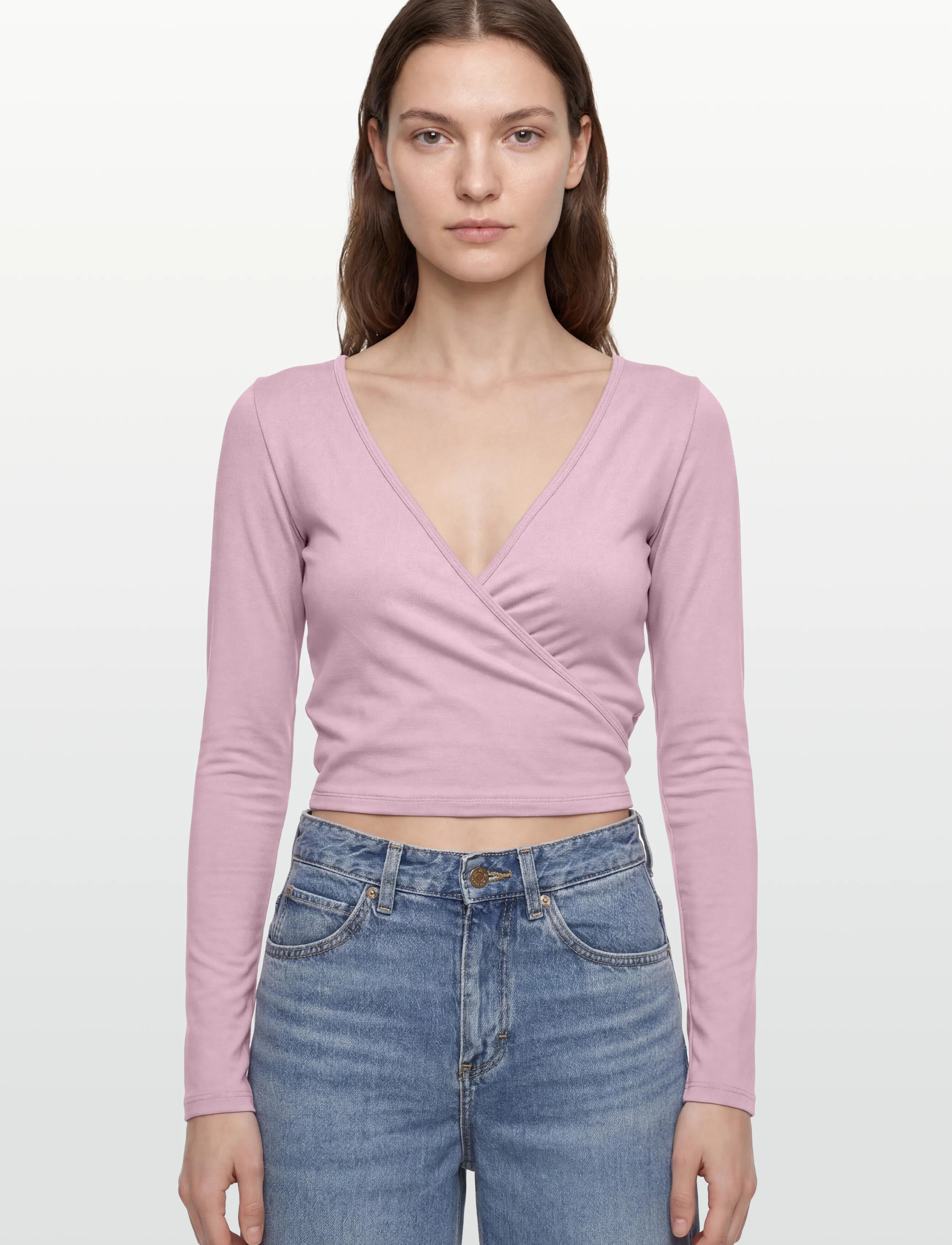 Gina Tricot - Soft wrap yoga cardigan - langærmede toppe - dusty pink - 3