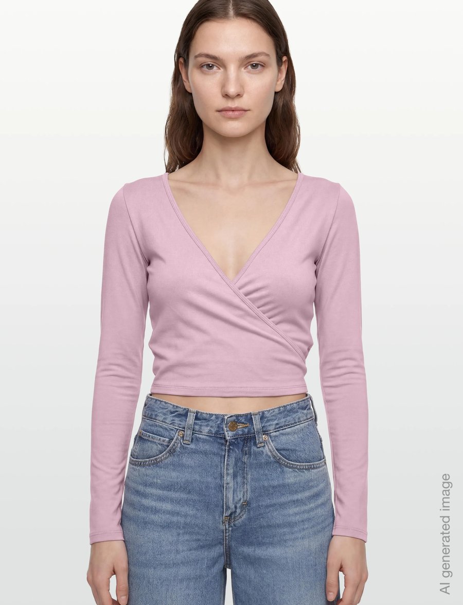 Gina Tricot - Soft wrap yoga cardigan - long-sleeved tops - dusty pink - 3