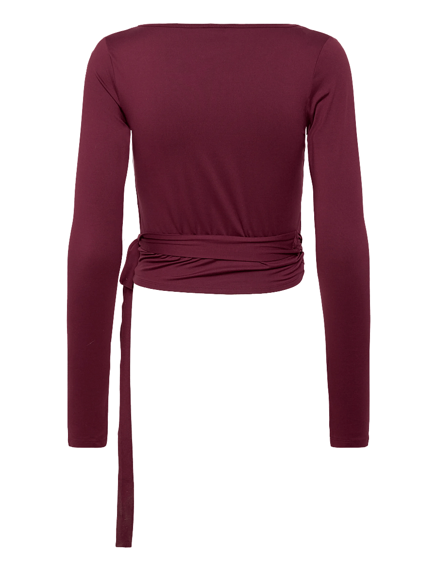 Gina Tricot - Soft wrap yoga cardigan - langærmede toppe - wine - 2
