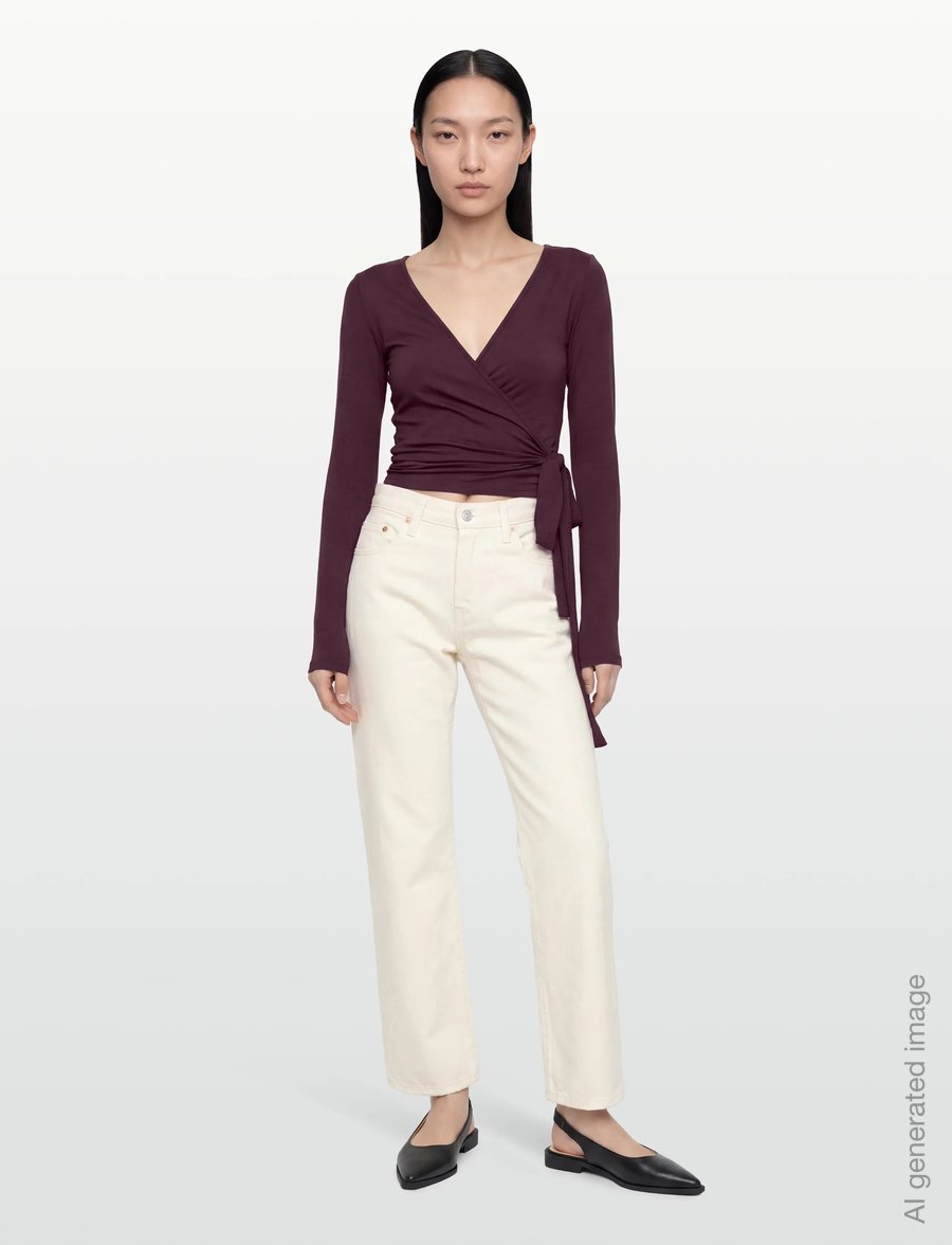 Gina Tricot - Soft wrap yoga cardigan - langærmede toppe - wine - 0