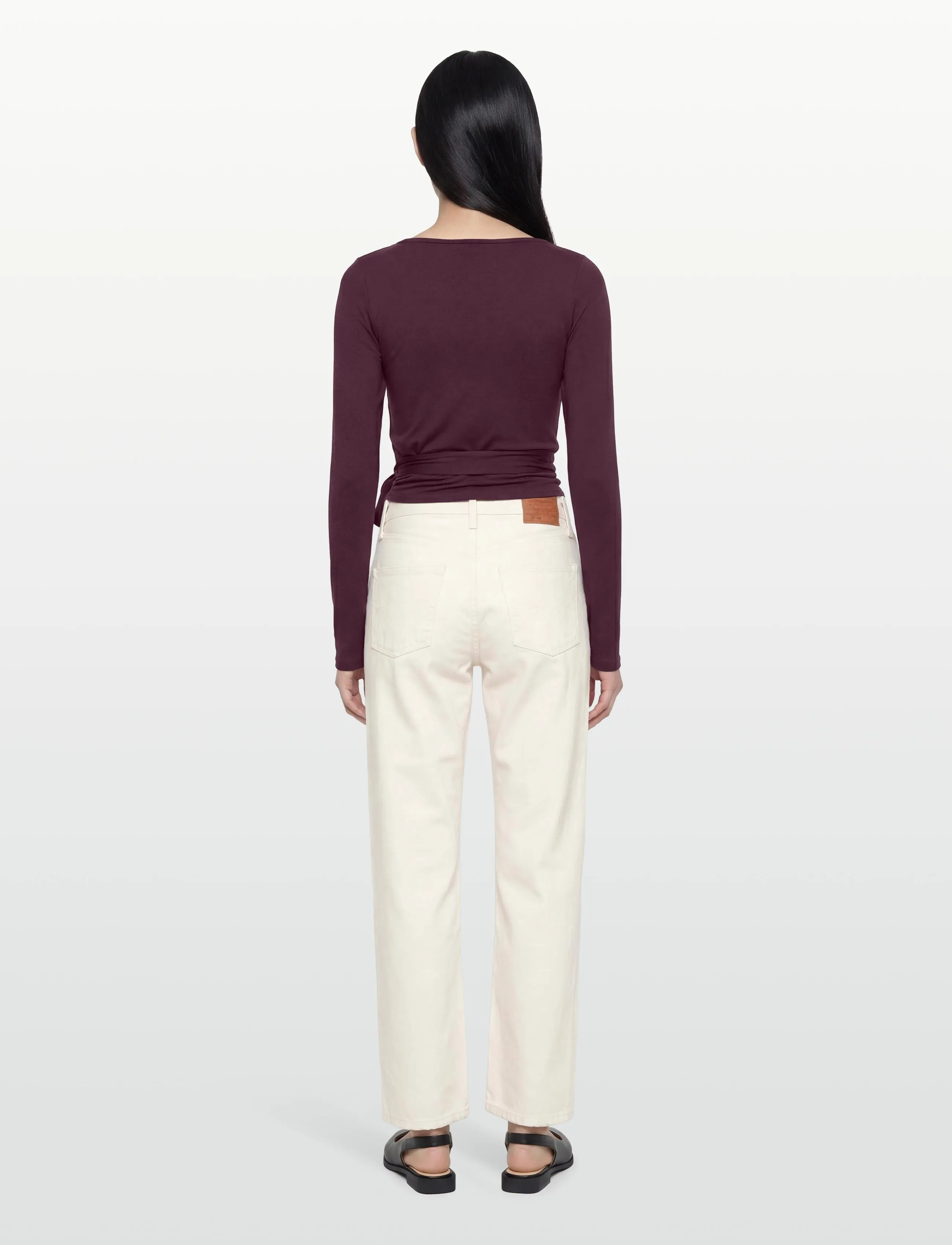 Gina Tricot - Soft wrap yoga cardigan - långärmade toppar - wine - 4