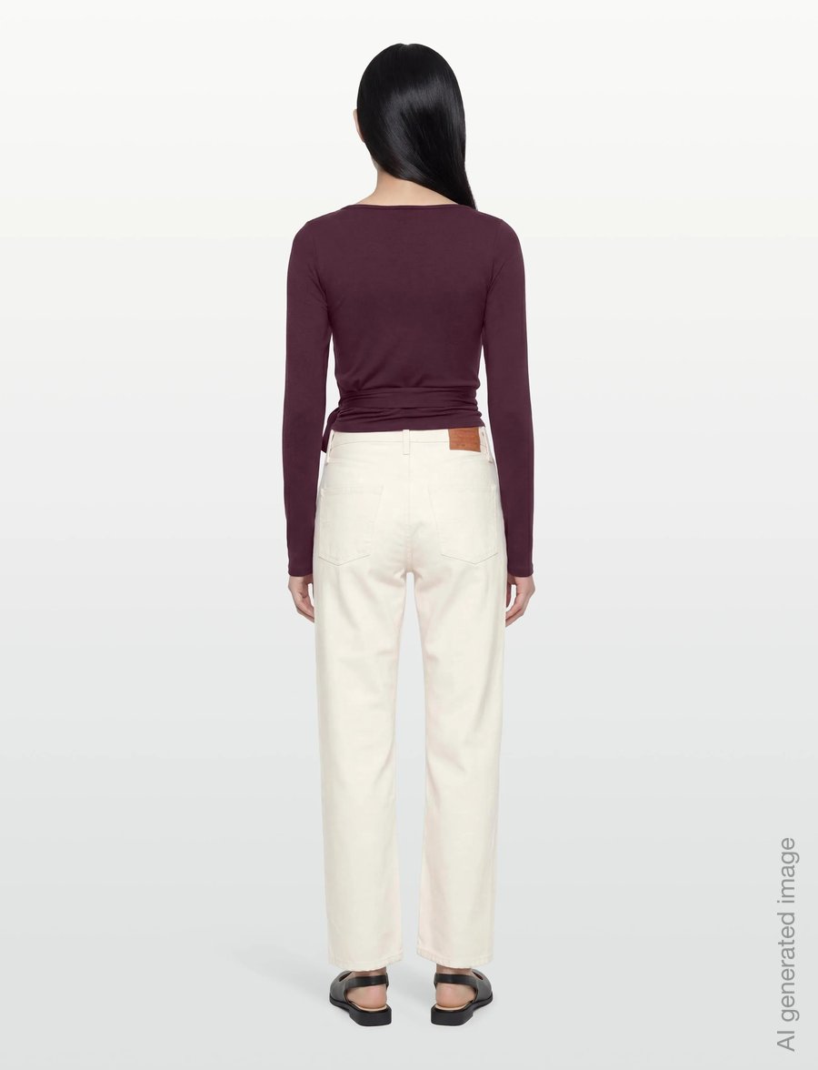 Gina Tricot - Soft wrap yoga cardigan - langærmede toppe - wine - 4
