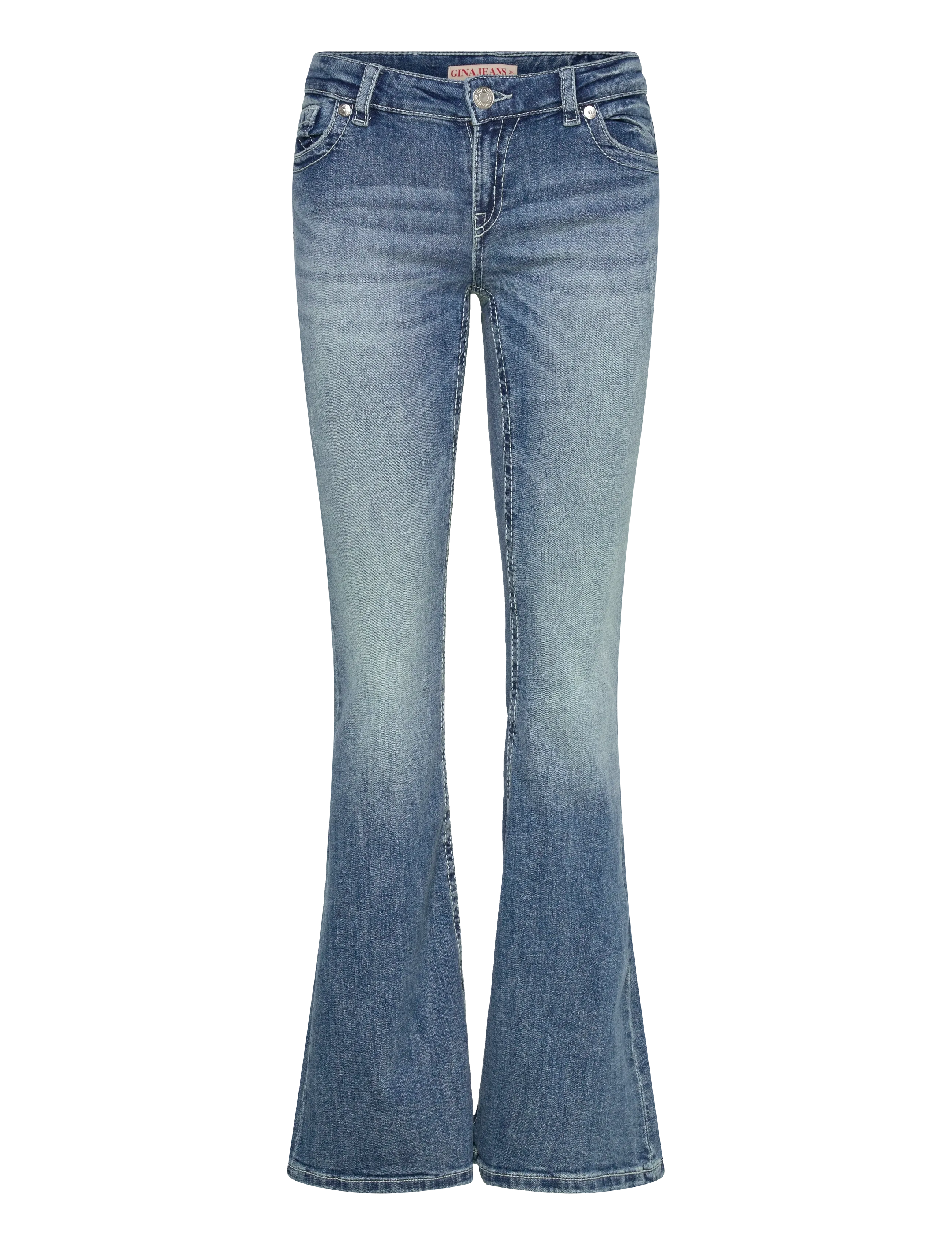 Gina Tricot Glow rise flare jeans - Teksad - MID BLUE / blue
