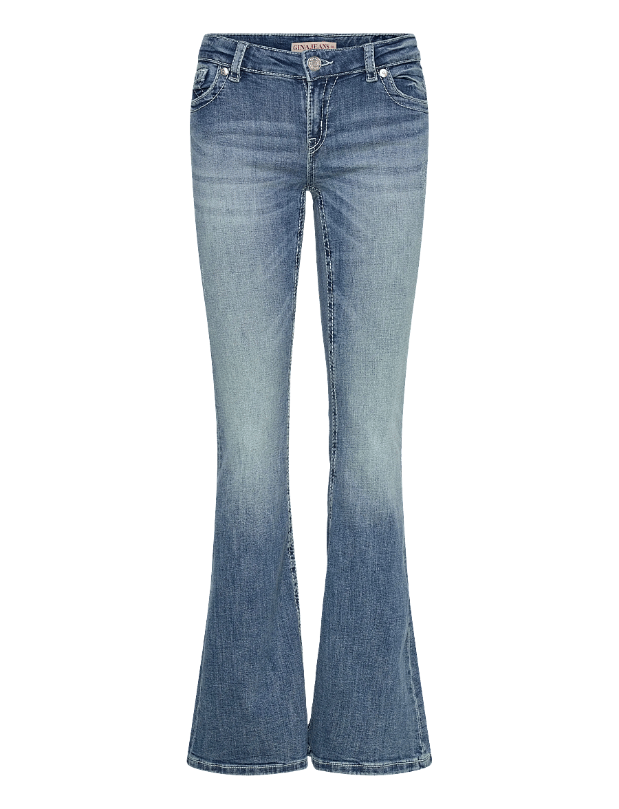 Gina Tricot - Glow rise flare jeans - schlaghosen - mid blue - 1