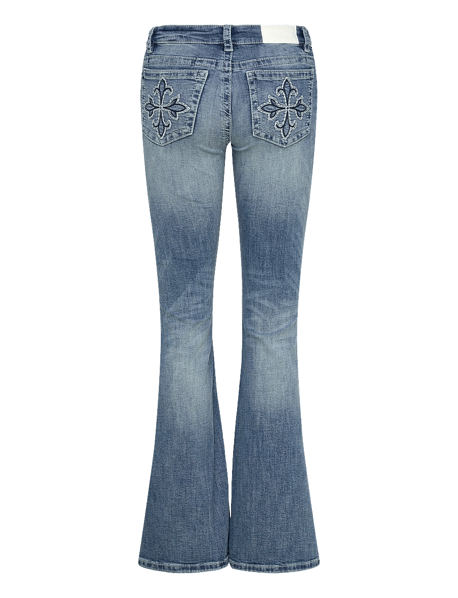 Gina Tricot - Glow rise flare jeans - schlaghosen - mid blue - 2