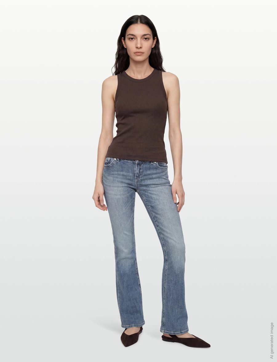 Gina Tricot - Glow rise flare jeans - schlaghosen - mid blue - 0