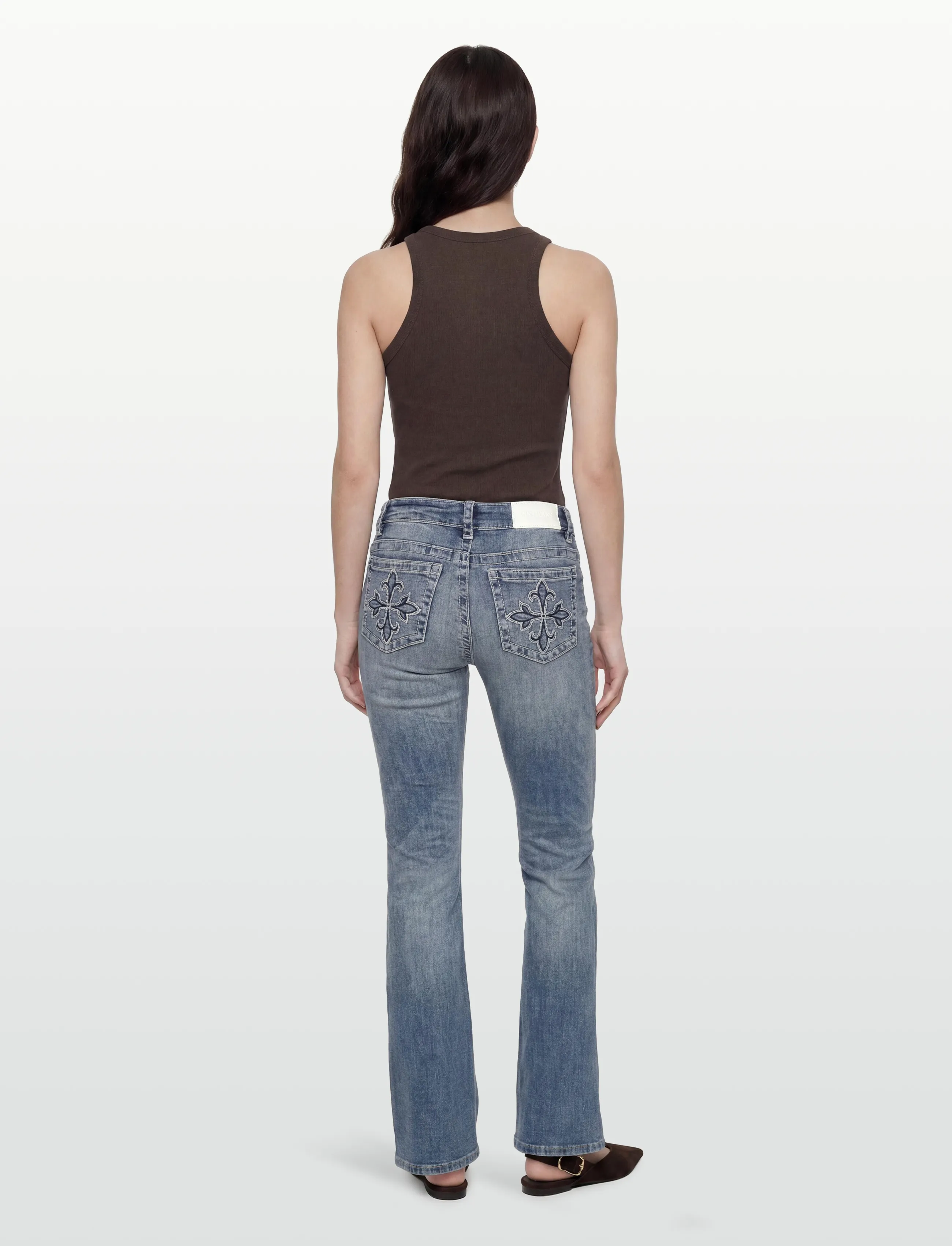 Gina Tricot - Glow rise flare jeans - jeans évasés - mid blue - 4