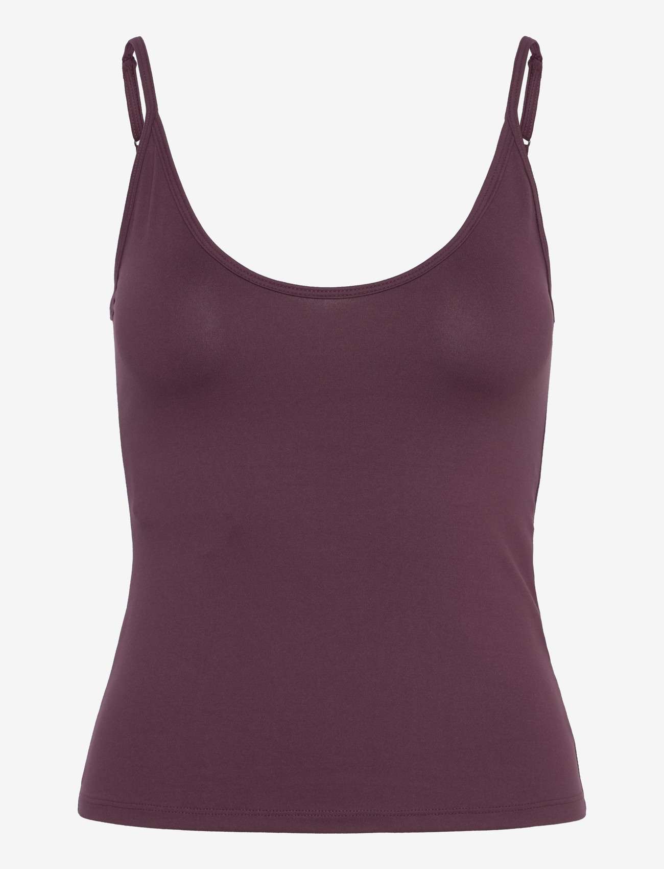 Gina Tricot - Soft strap yoga singlet - toppe & t-shirts - wine - 0
