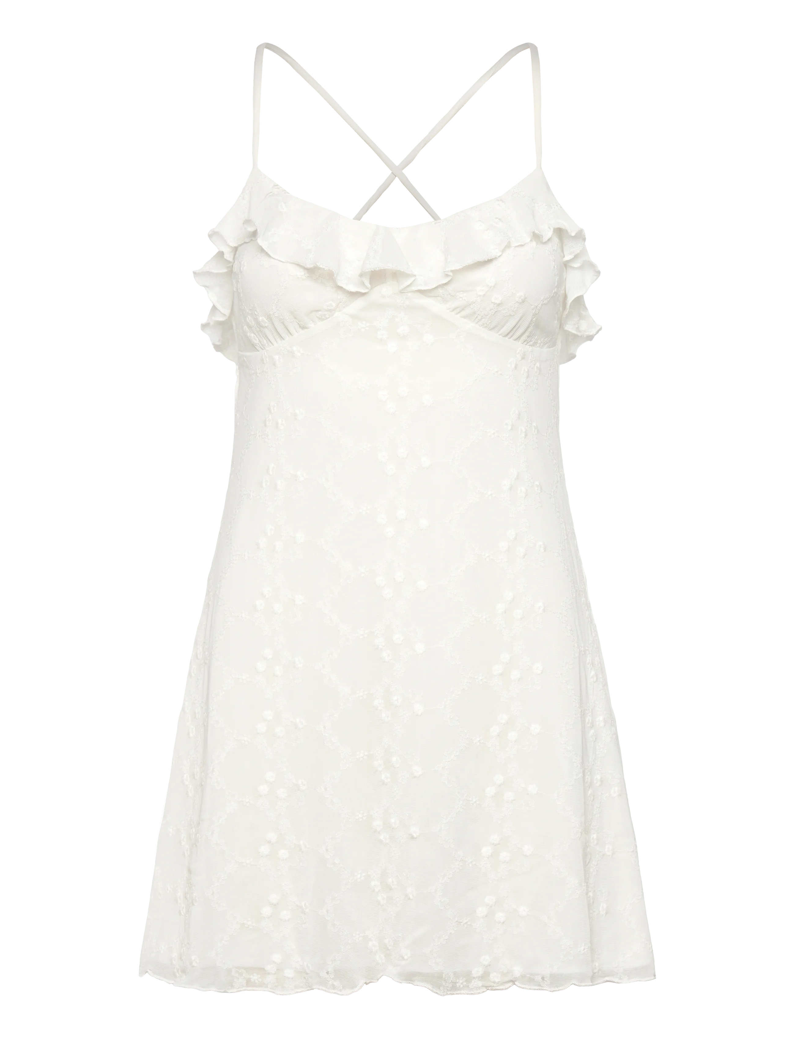 Gina Tricot Floral mini strap dress - Swedish brands - MARSHMALLOW (1266) / white