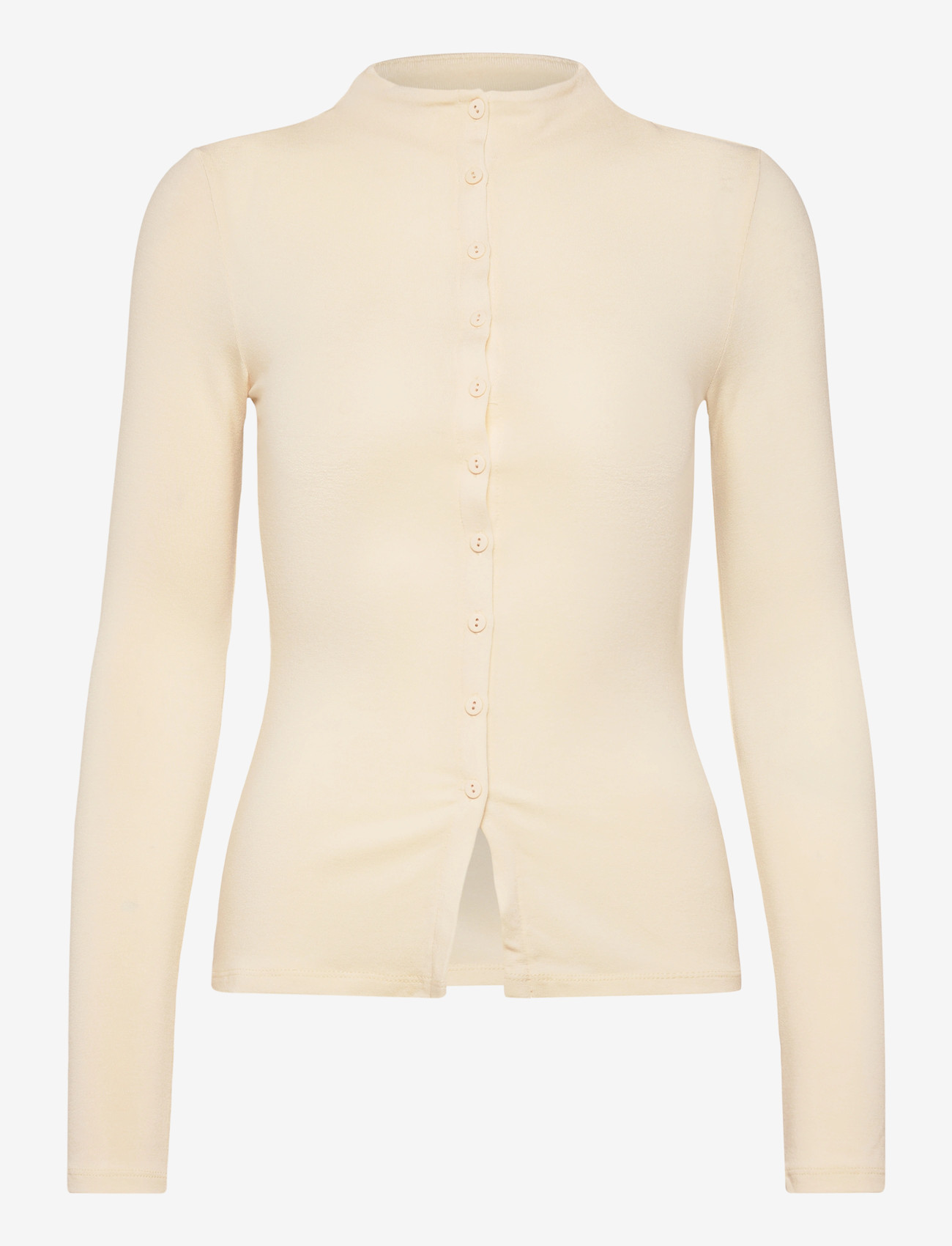 Gina Tricot - Button down funnel neck top - cardigans - gardenia (1496) - 0