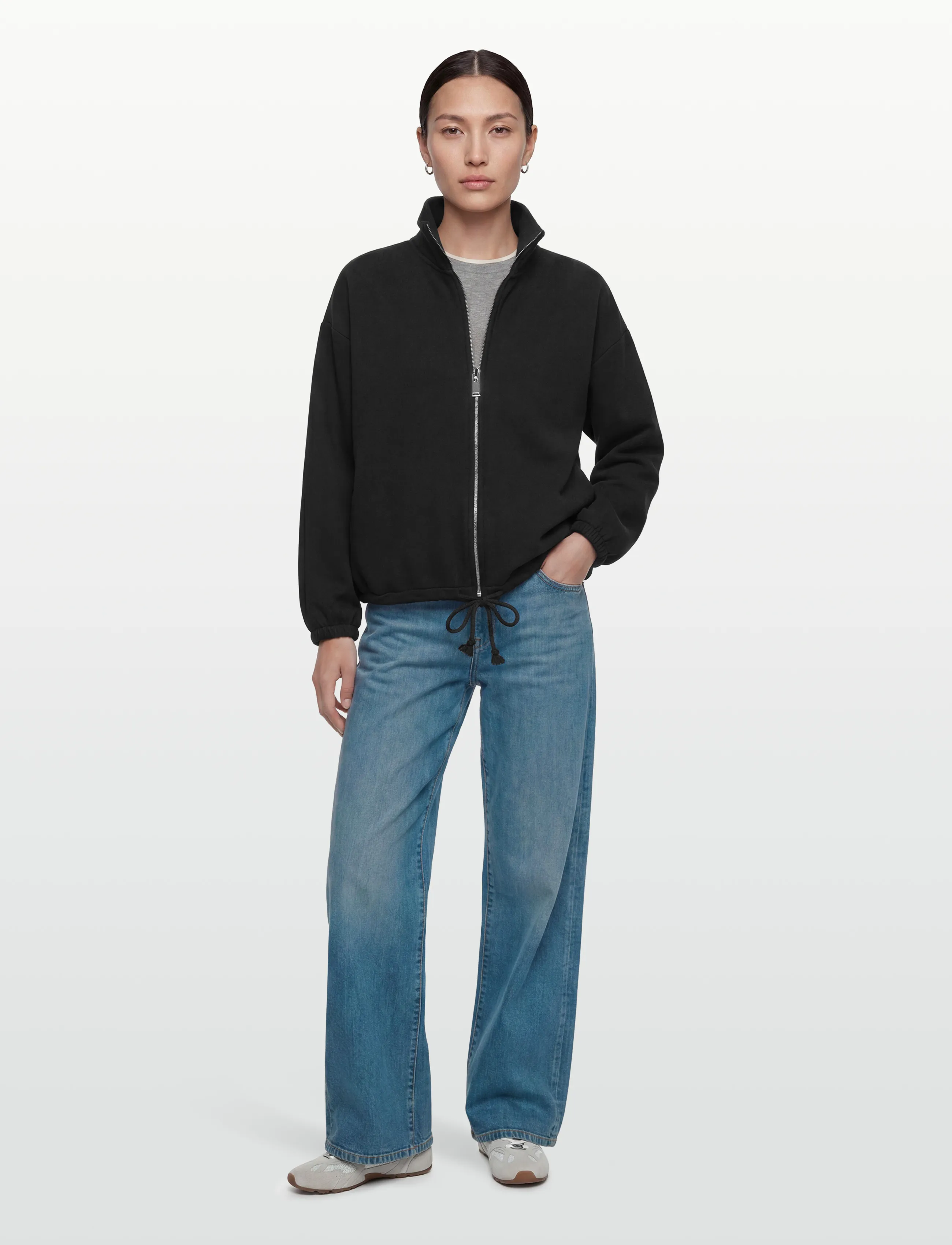 Gina Tricot Soft Sport Zip Sweater, XS, Black, Sport Sweatshirts & Hoodies > Sport Sweatshirts, Dame