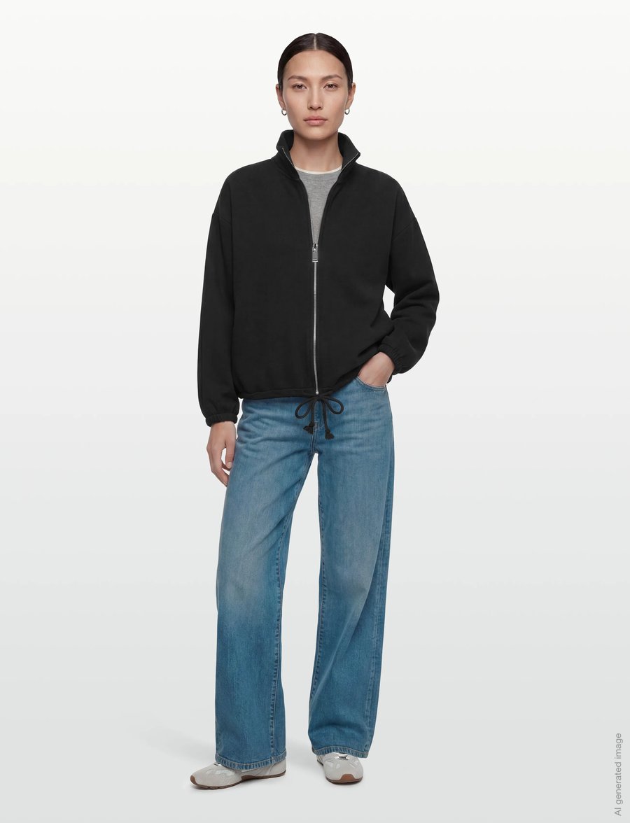 Gina Tricot - Soft sport zip sweater - kapuzenpullover - black (9000) - 0