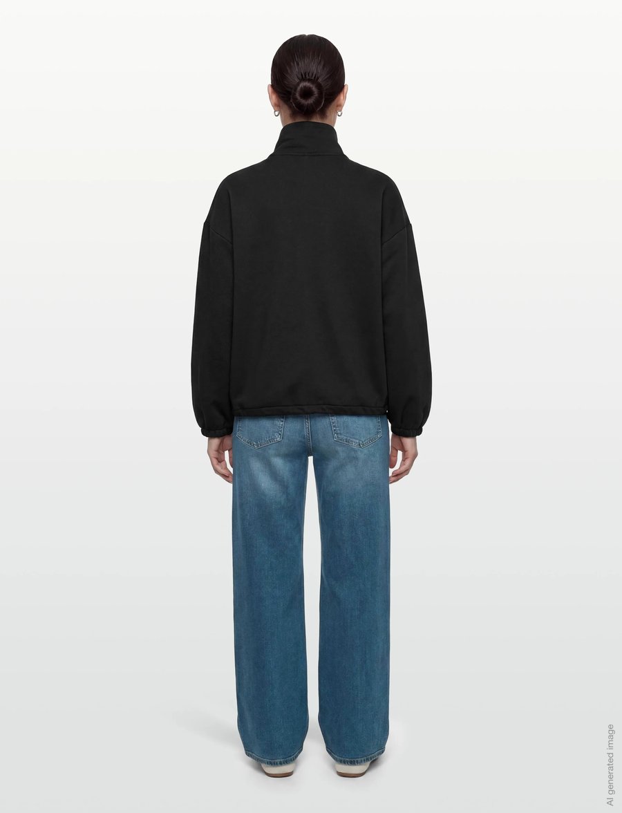 Gina Tricot - Soft sport zip sweater - kapuzenpullover - black (9000) - 4