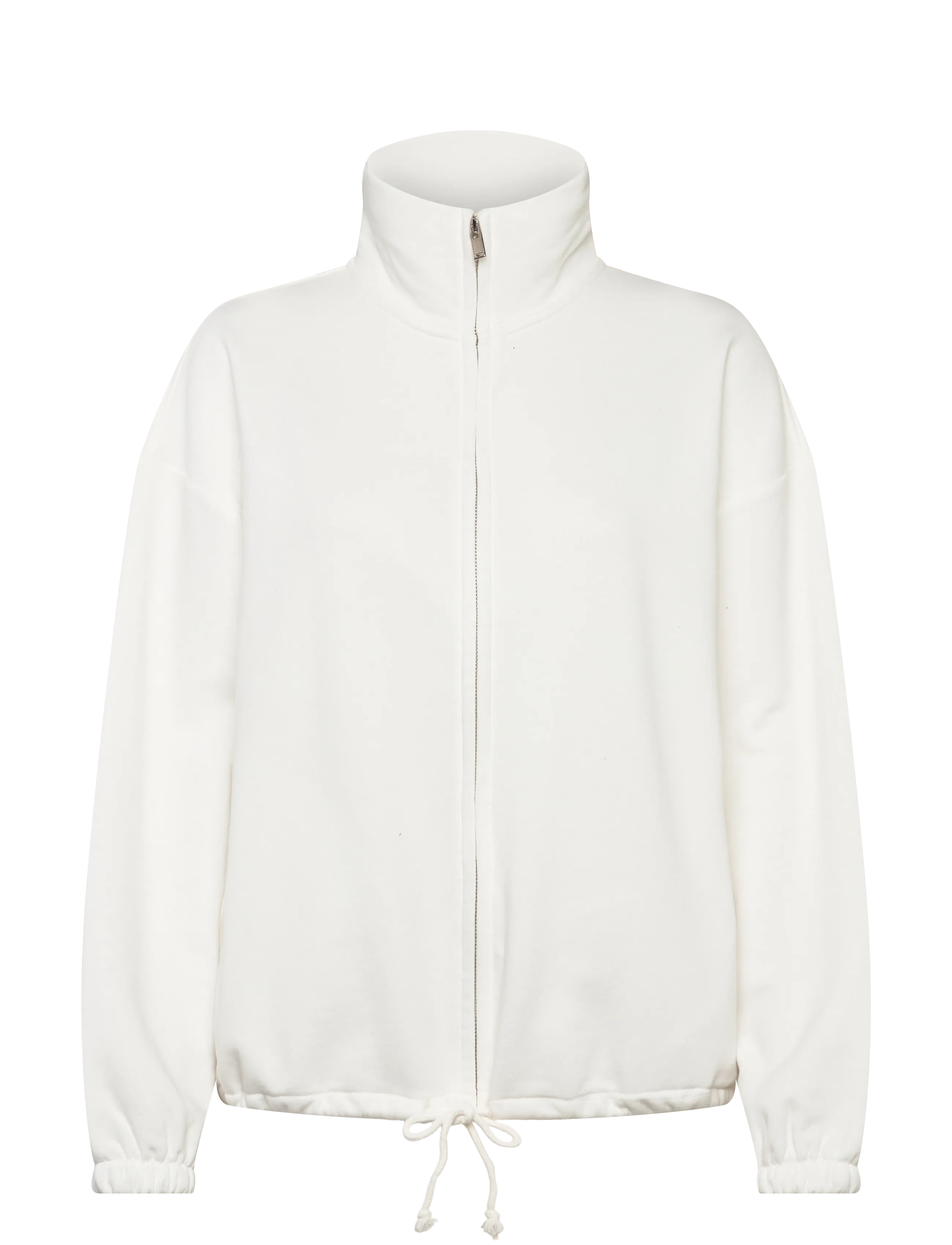 Gina Tricot Soft sport zip sweater - Sweatshirts - OFFWHITE / white