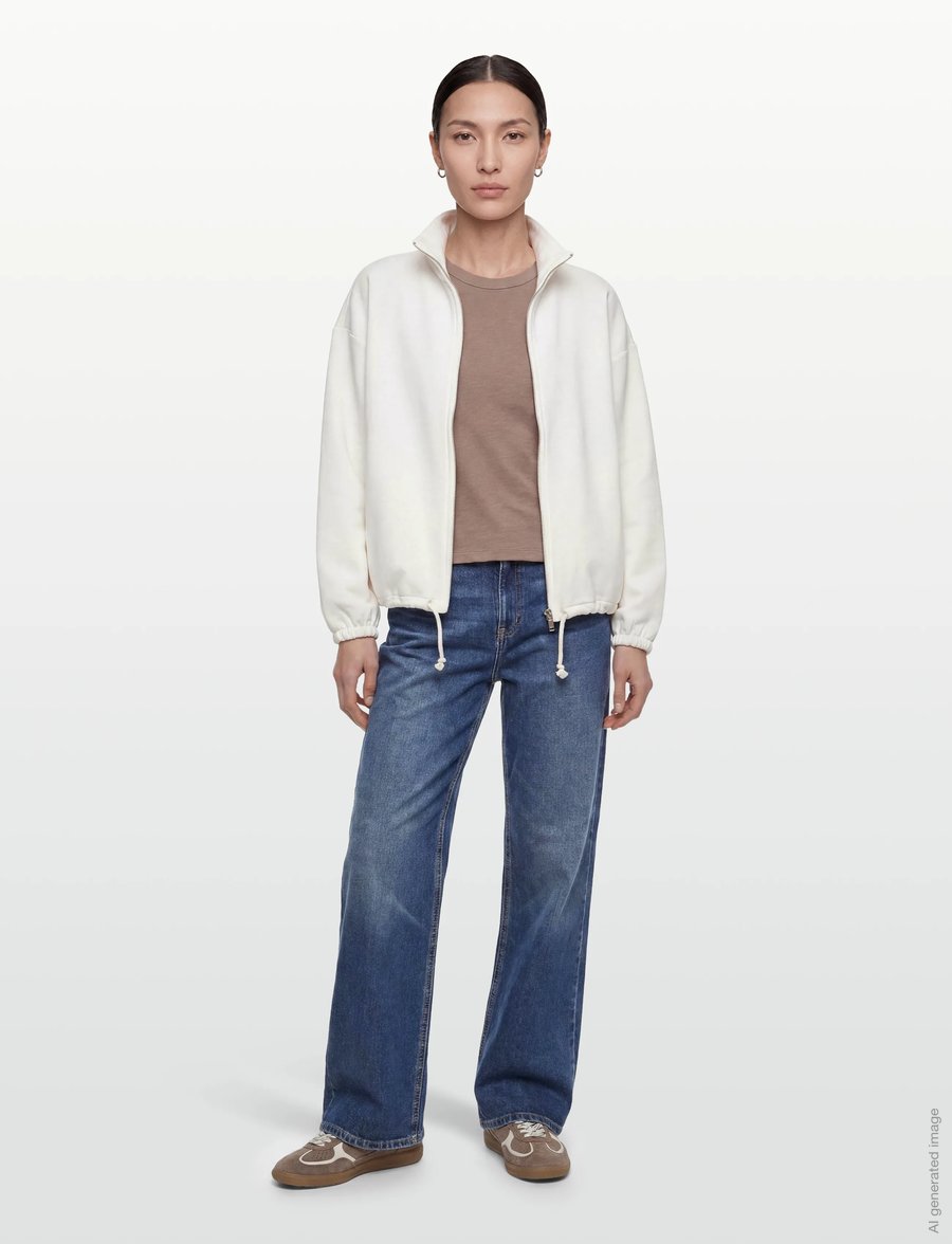 Gina Tricot - Soft sport zip sweater - kapuzenpullover - offwhite - 0