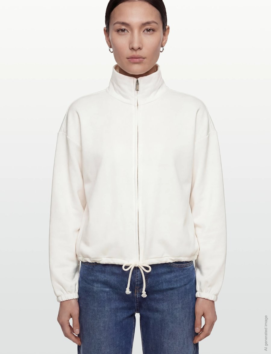 Gina Tricot - Soft sport zip sweater - kapuzenpullover - offwhite - 3