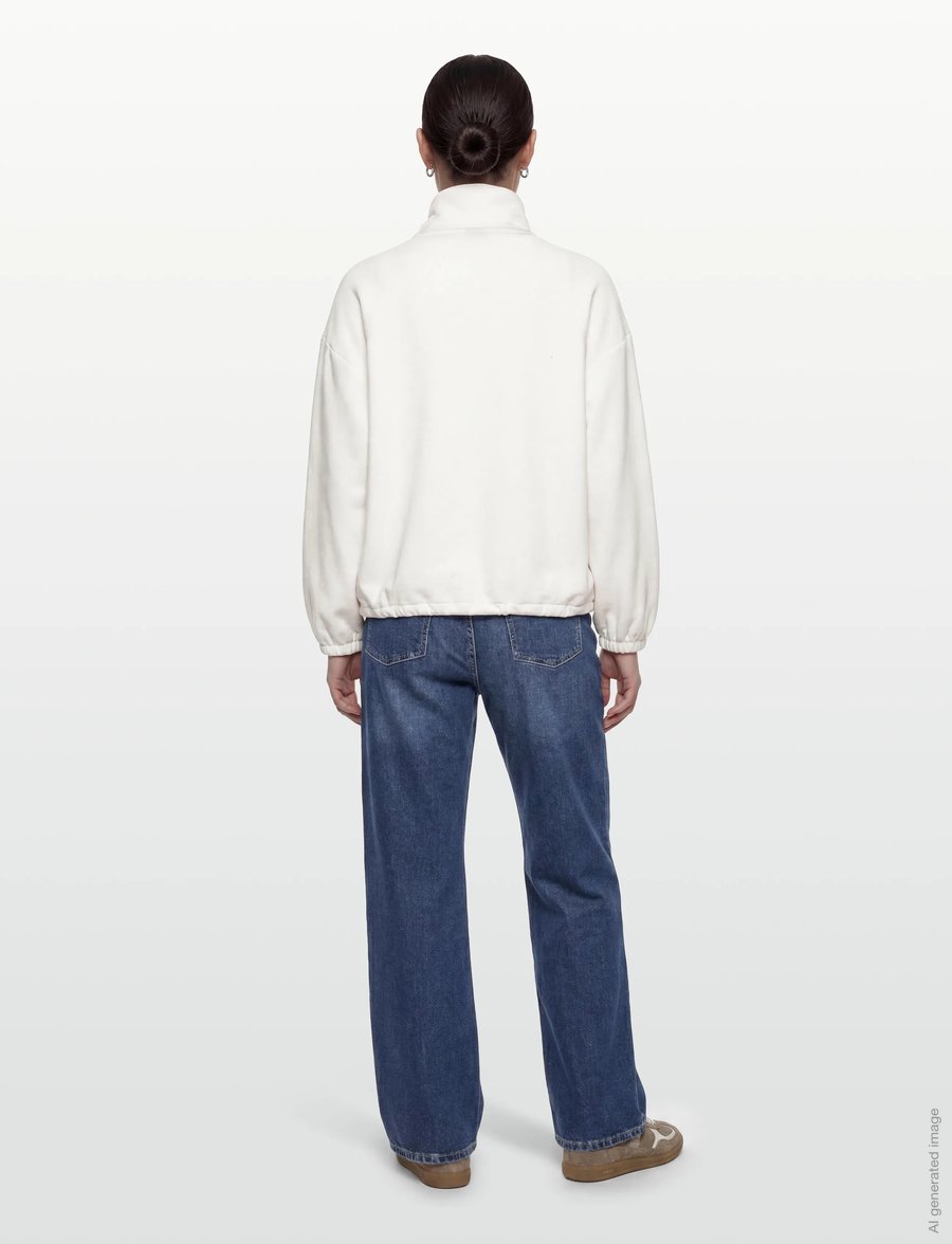 Gina Tricot - Soft sport zip sweater - kapuzenpullover - offwhite - 4