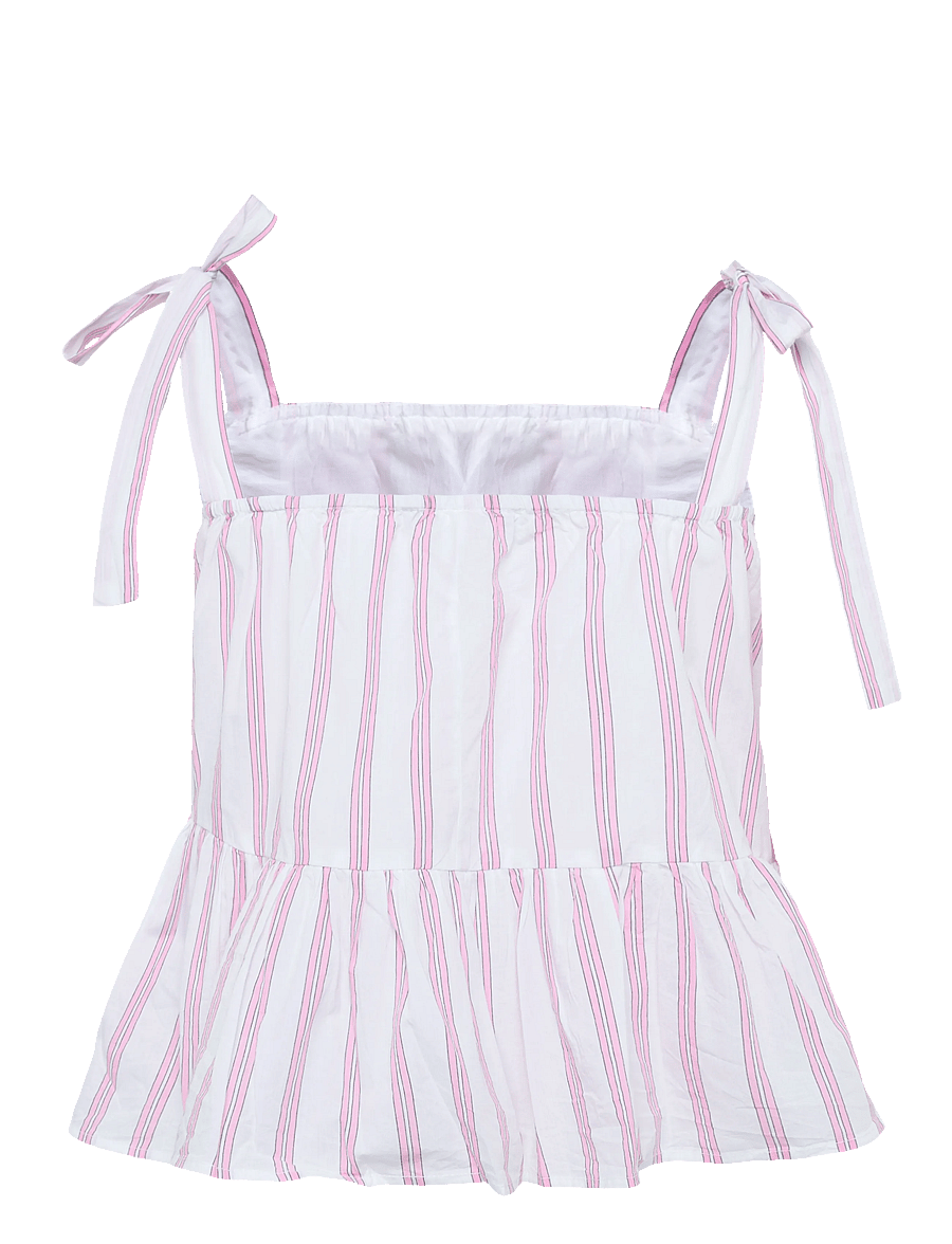 Gina Tricot - Poplin pyjamas singlet - Överdelar - pink stripe - 1