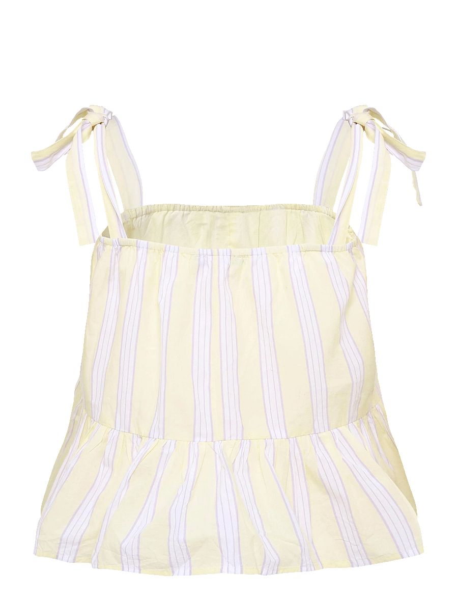 Gina Tricot - Poplin pyjamas singlet - overdele - yellow stripe (2086) - 1
