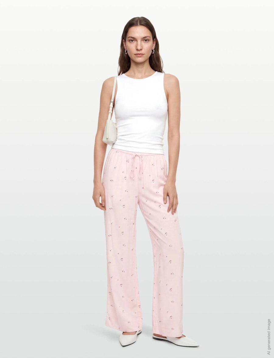 Gina Tricot - Loungewear trousers - hosen mit weitem bein - mini flower aop (9275) - 0