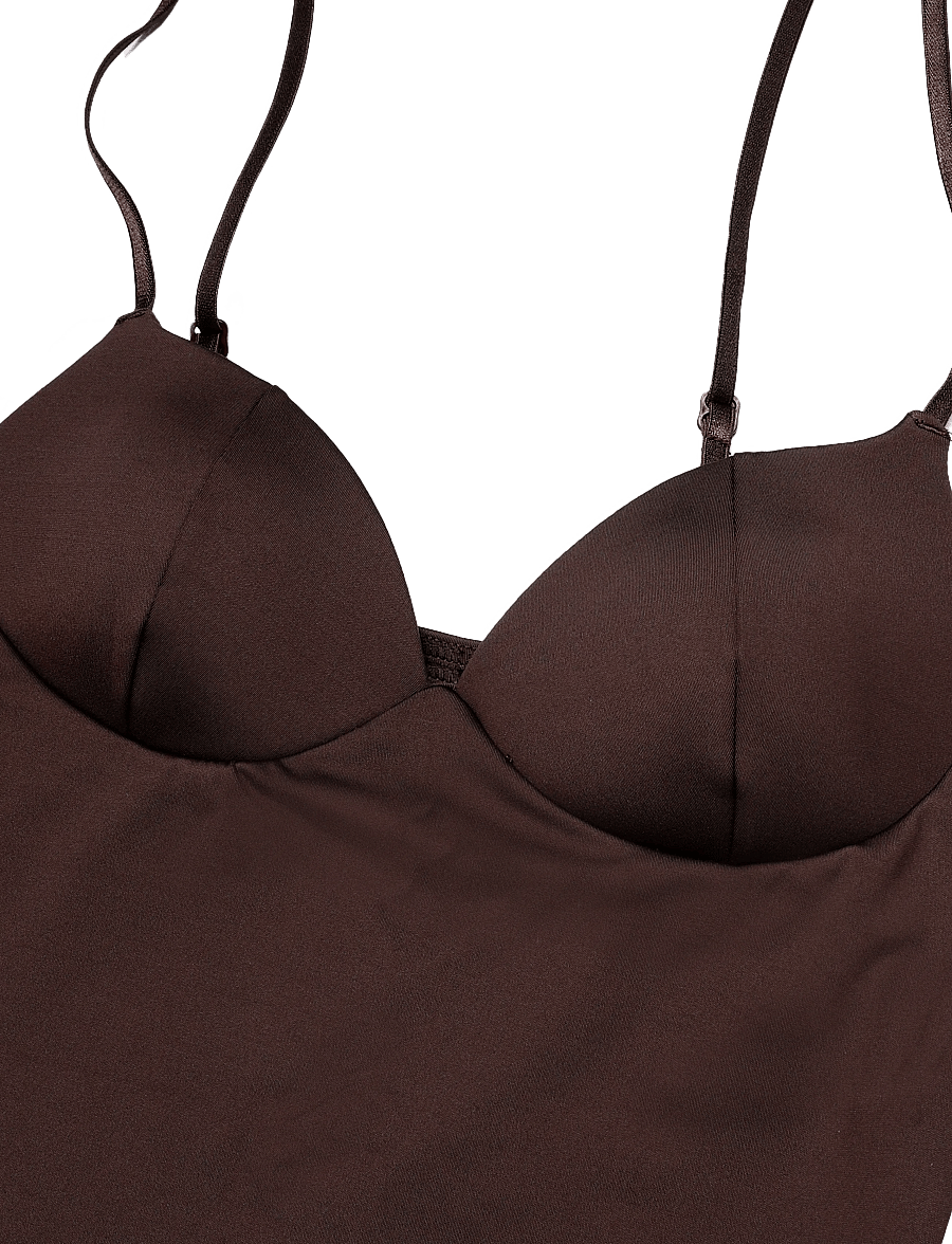 Gina Tricot - Soft shaping wow singlet - bh-linnen - dark brown (7180) - 5